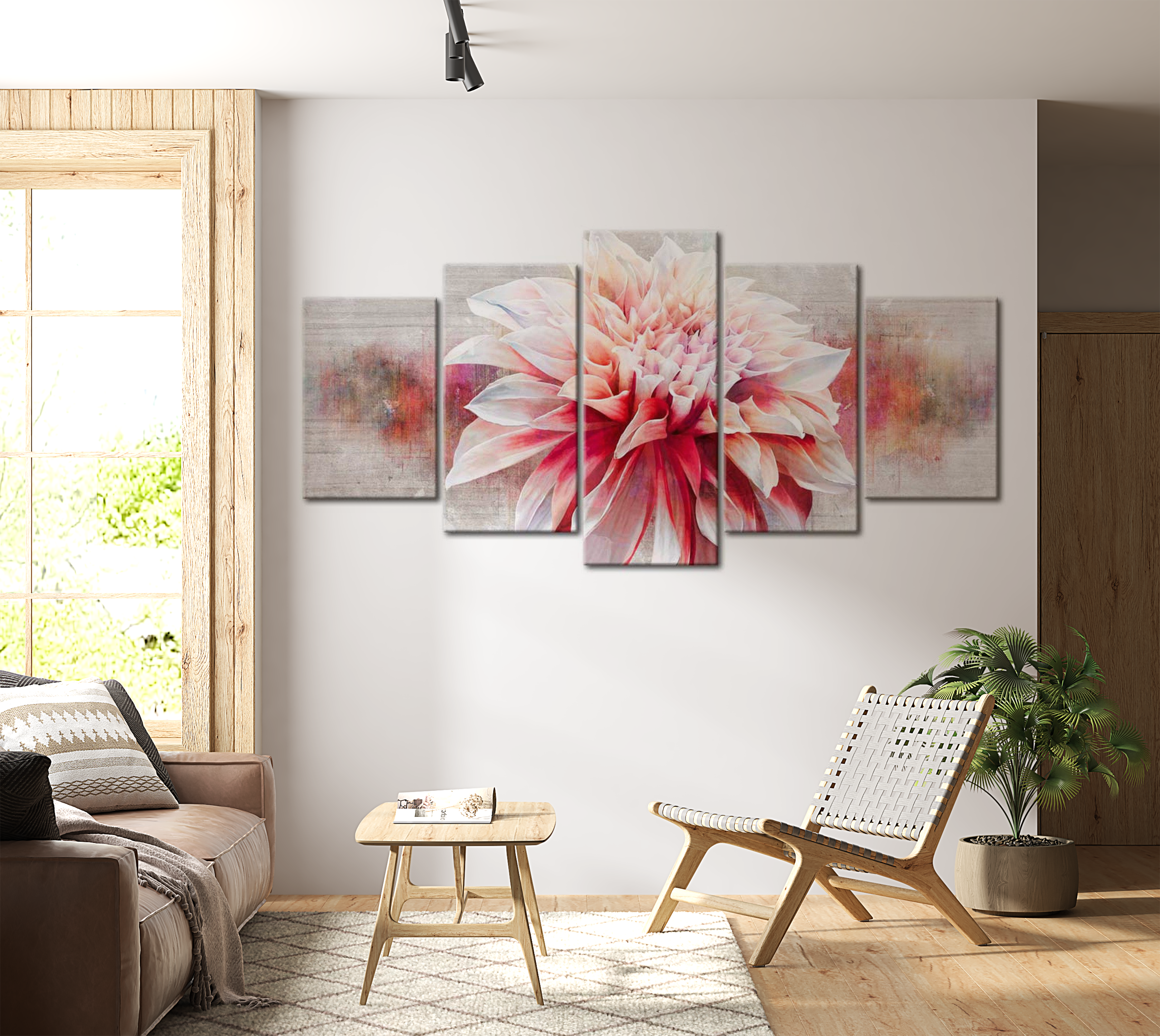 Stretched Canvas Floral Art - Flower Of Elegance 40"Wx20"H