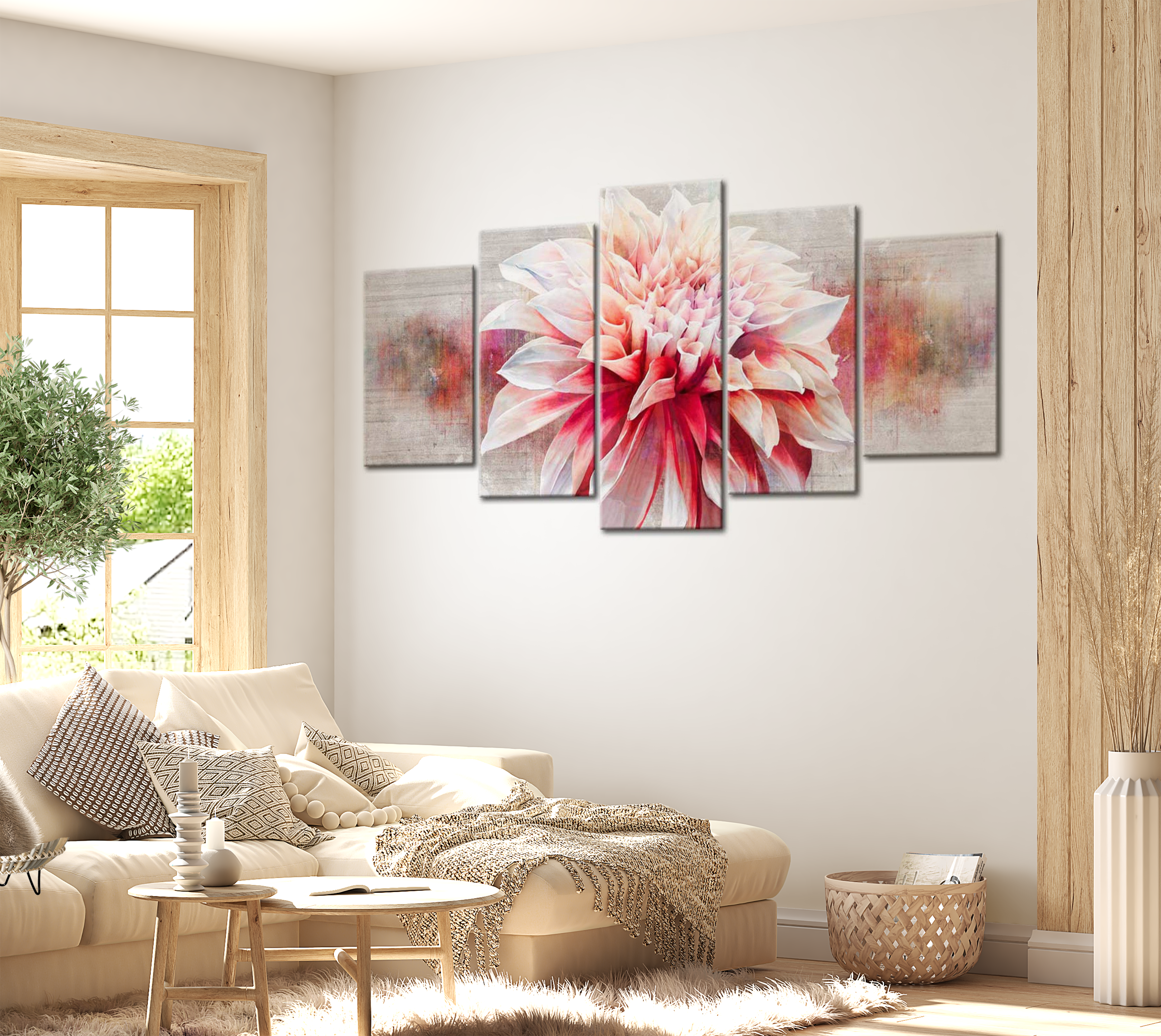 Stretched Canvas Floral Art - Flower Of Elegance 40"Wx20"H