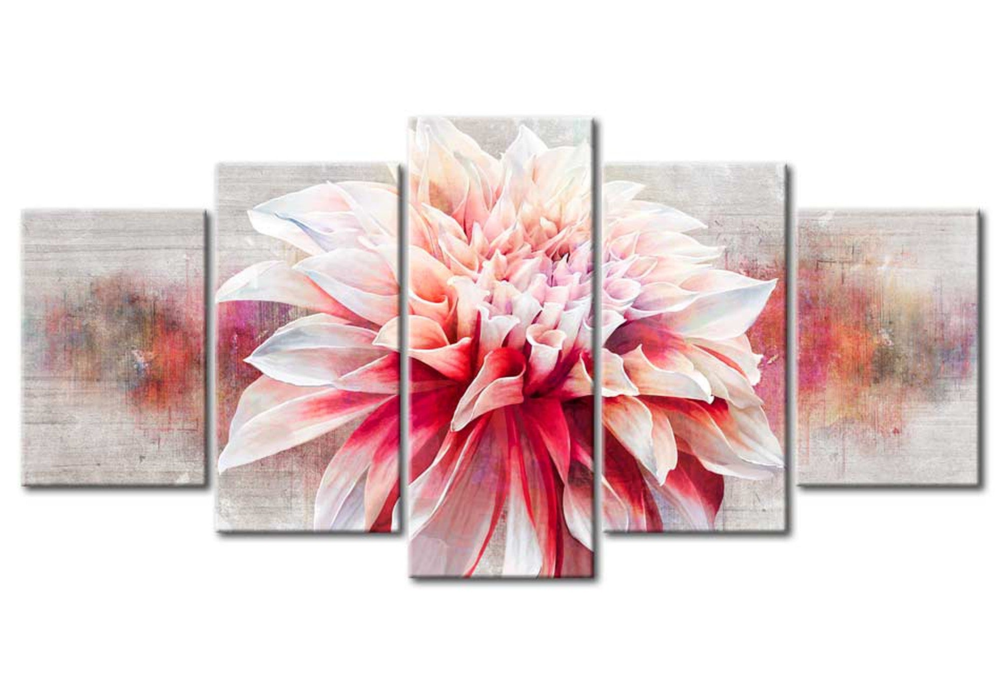 Floral Canvas Wall Art - Elegant Dahlia - 5 Pieces