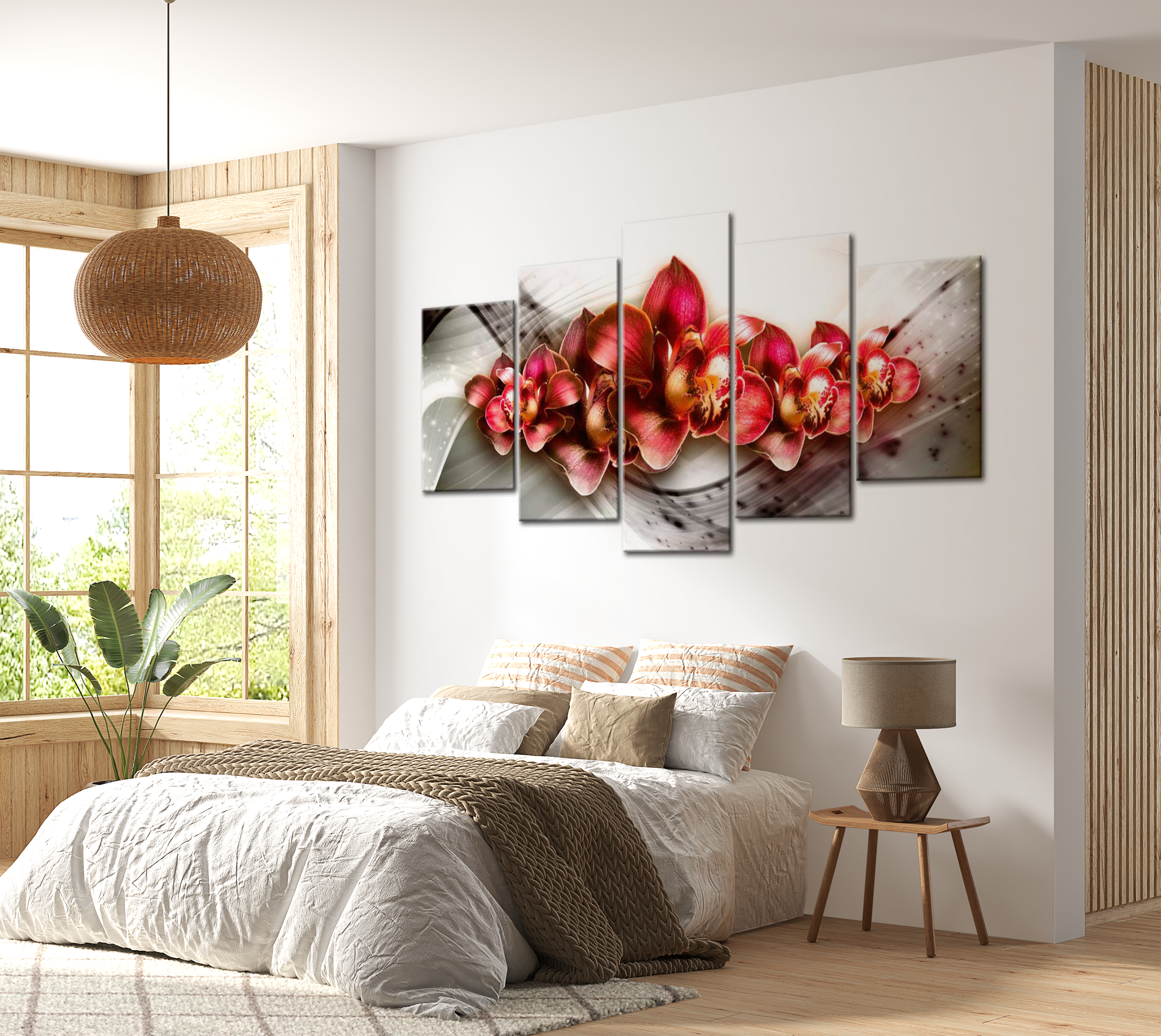 Floral Canvas Wall Art - Empire Of The Orchid - 5 Pieces