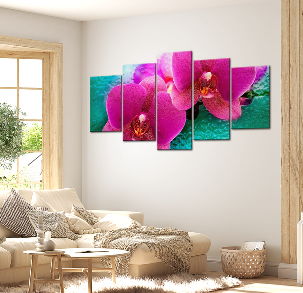 Floral Canvas Wall Art - Exotic Orchids - 5 Pieces