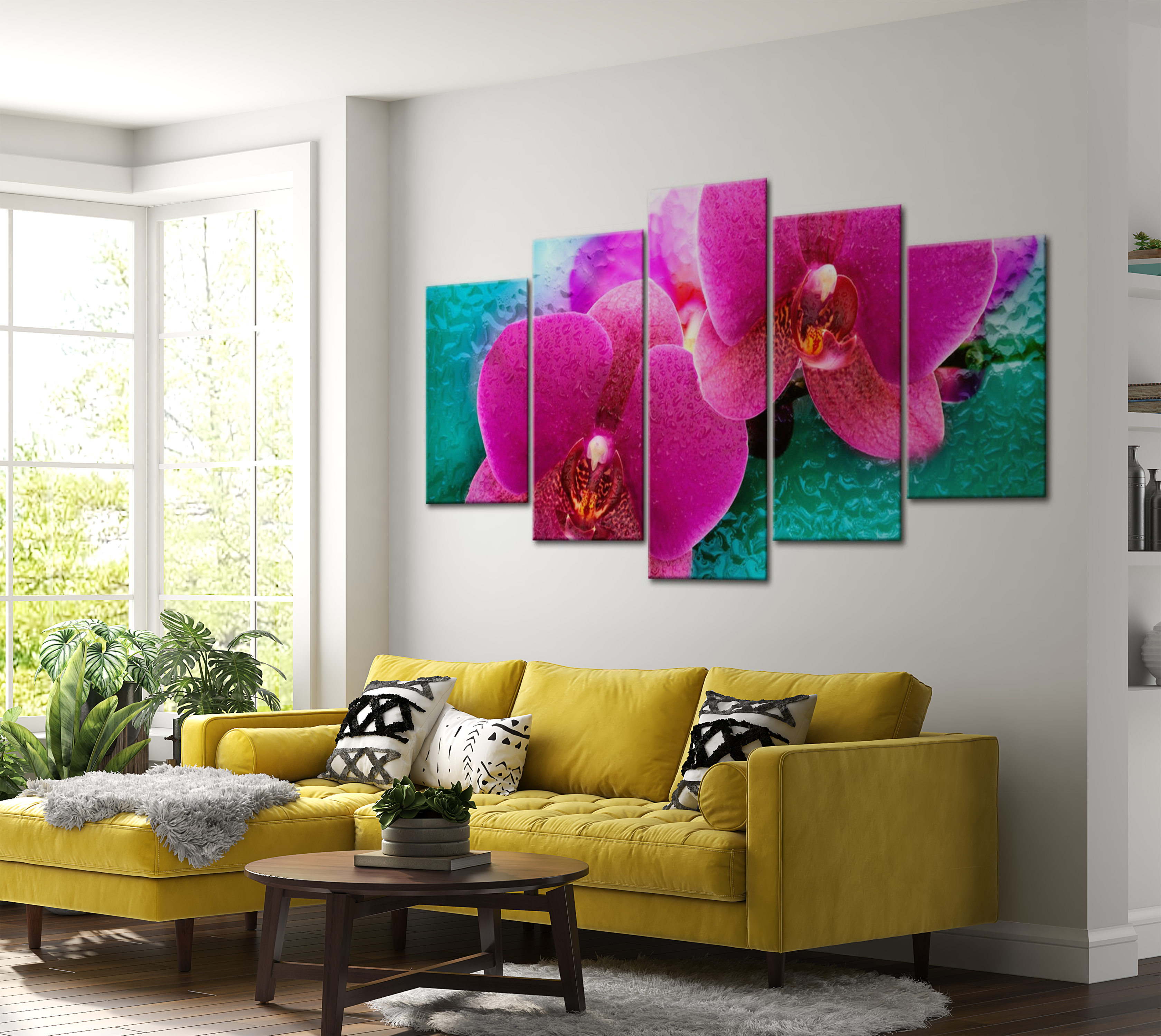 Stretched Canvas Floral Art - Exotic Orchids 40"Wx20"H