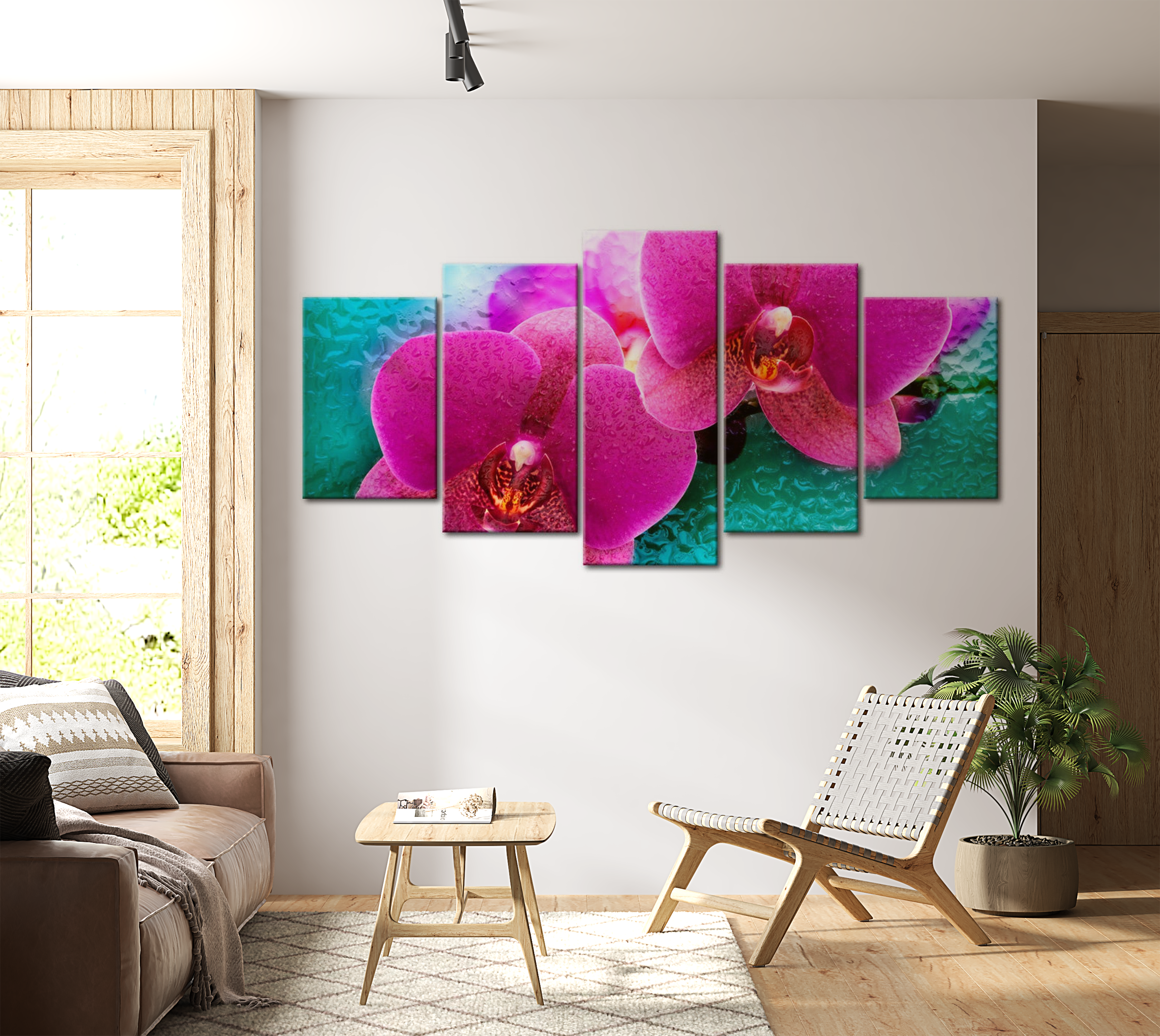 Stretched Canvas Floral Art - Exotic Orchids 40"Wx20"H