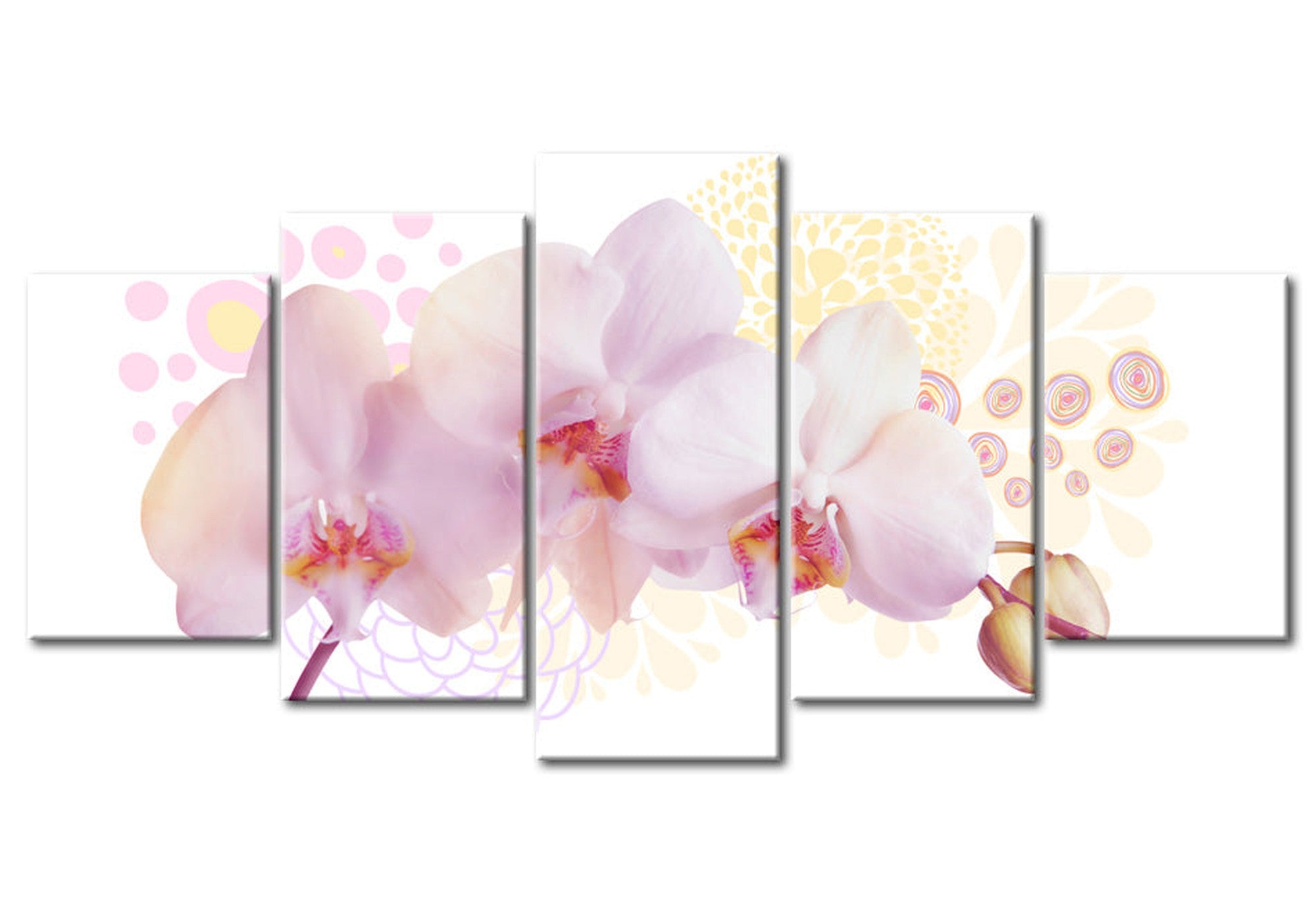 Floral Canvas Wall Art - Finessed Orchid - 5 Pieces