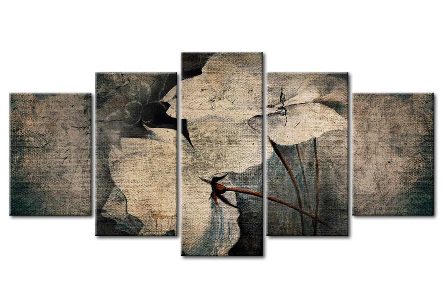 Floral Canvas Wall Art - Flowers Of Melancholy - 5 Pieces