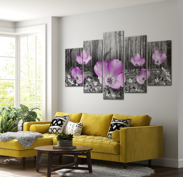 Floral Canvas Wall Art - Forest Flowers - 5 Pieces
