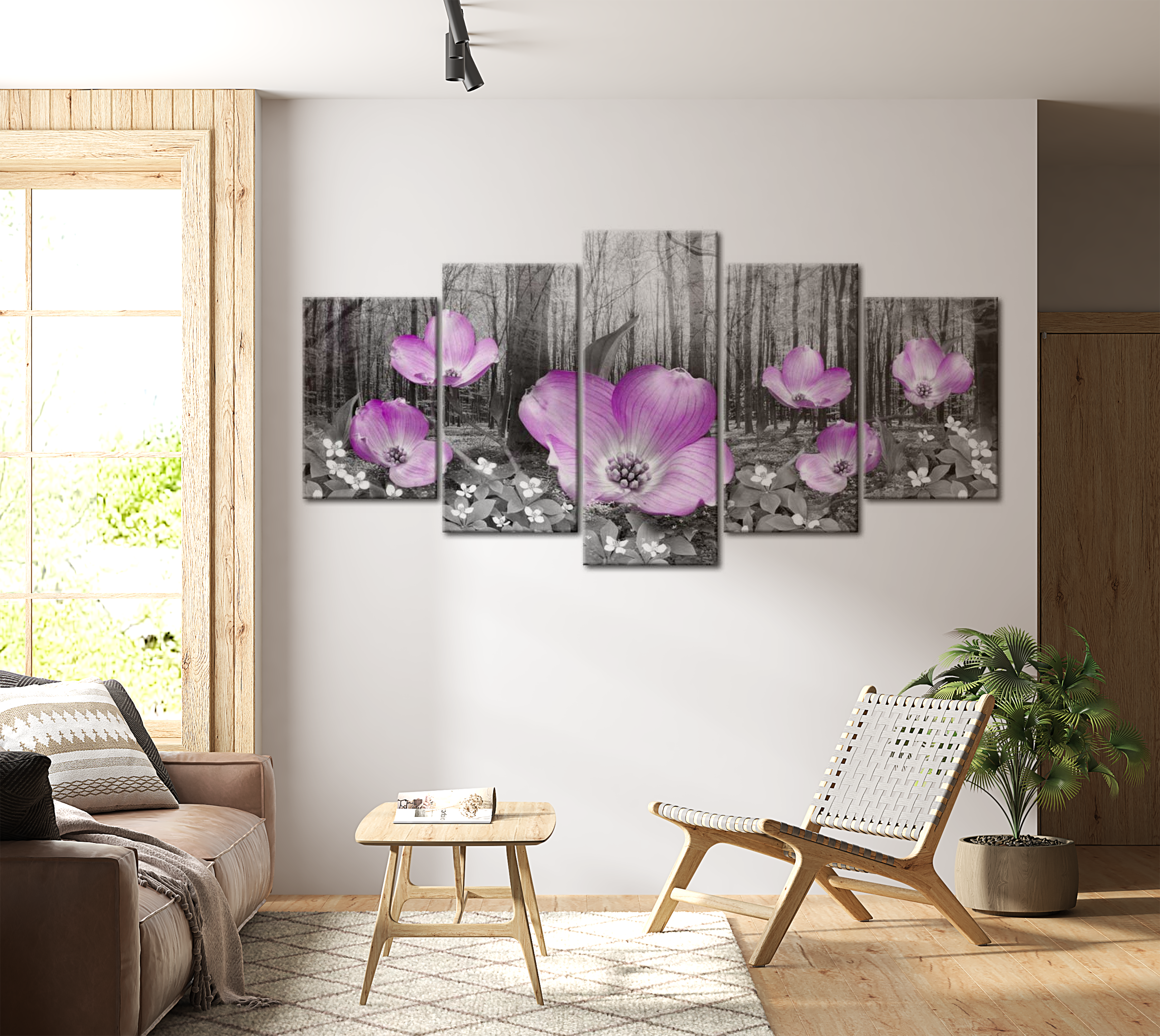 Stretched Canvas Floral Art - Woody Flora 40"Wx20"H