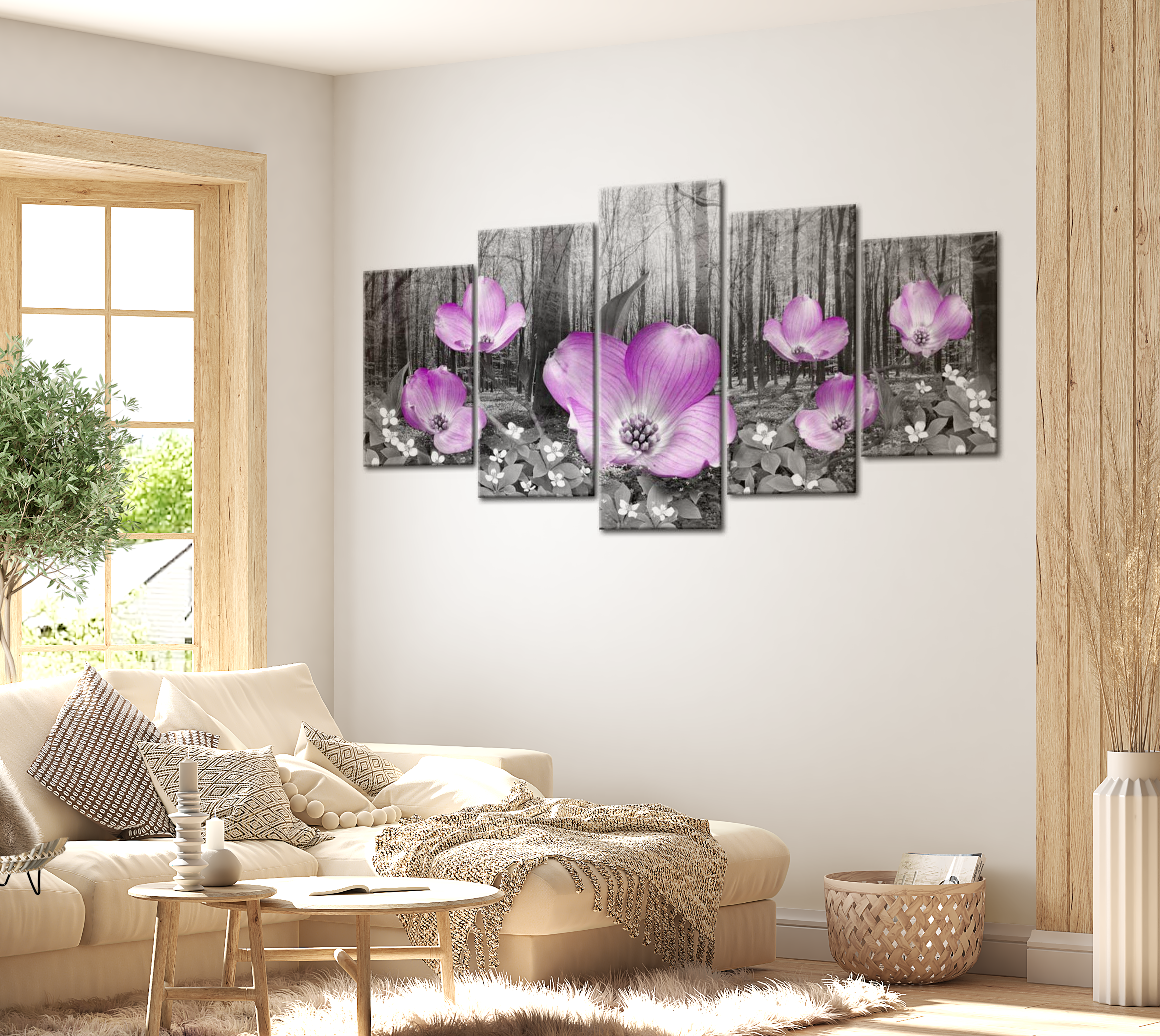 Stretched Canvas Floral Art - Woody Flora 40"Wx20"H