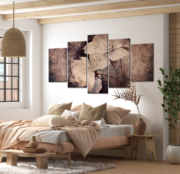 Floral Canvas Wall Art - Garden Of Time - 5 Pieces