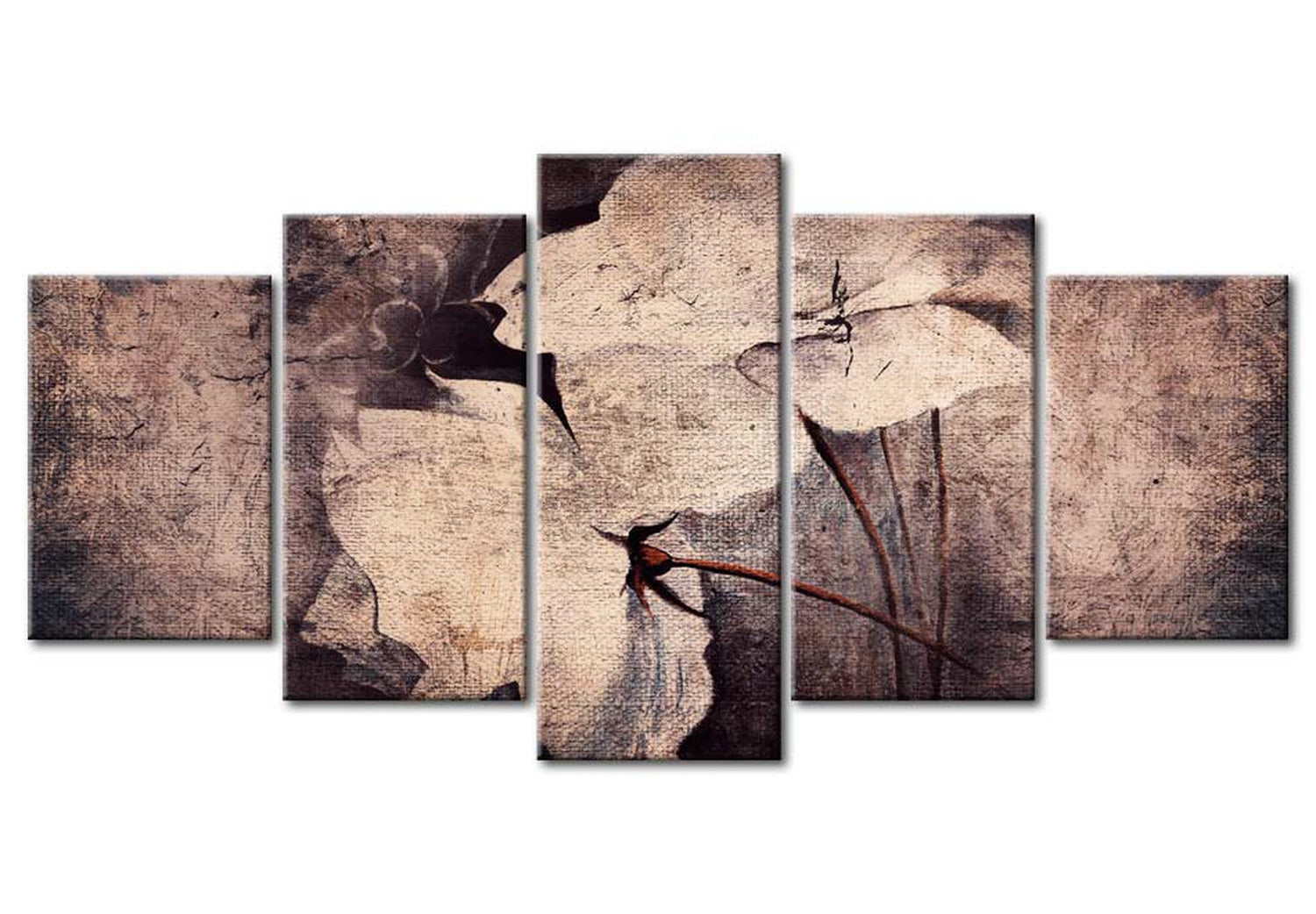 Floral Canvas Wall Art - Garden Of Time - 5 Pieces