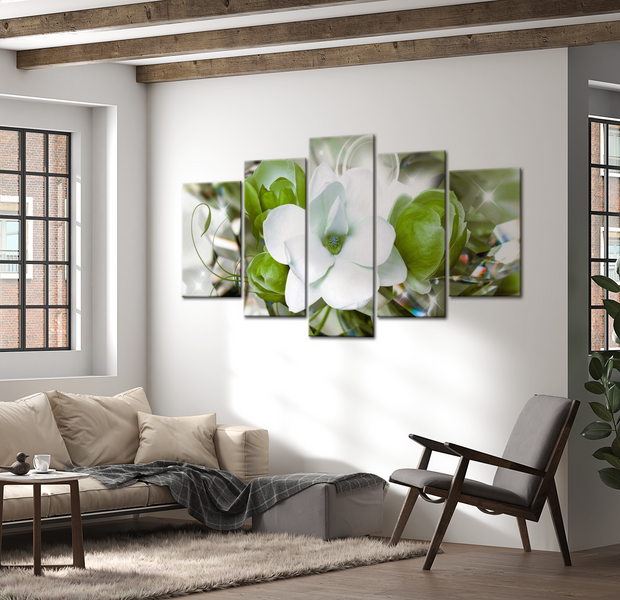 Floral Canvas Wall Art - Green Inspiration - 5 Pieces