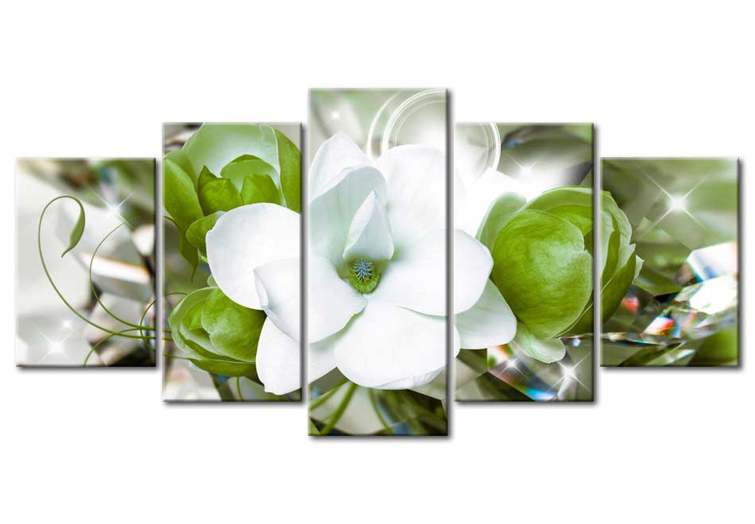 Floral Canvas Wall Art - Green Inspiration - 5 Pieces