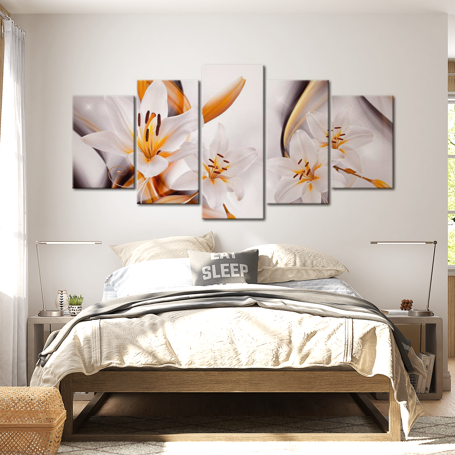 Stretched Canvas Floral Art - Lilium Regale 40"Wx20"H