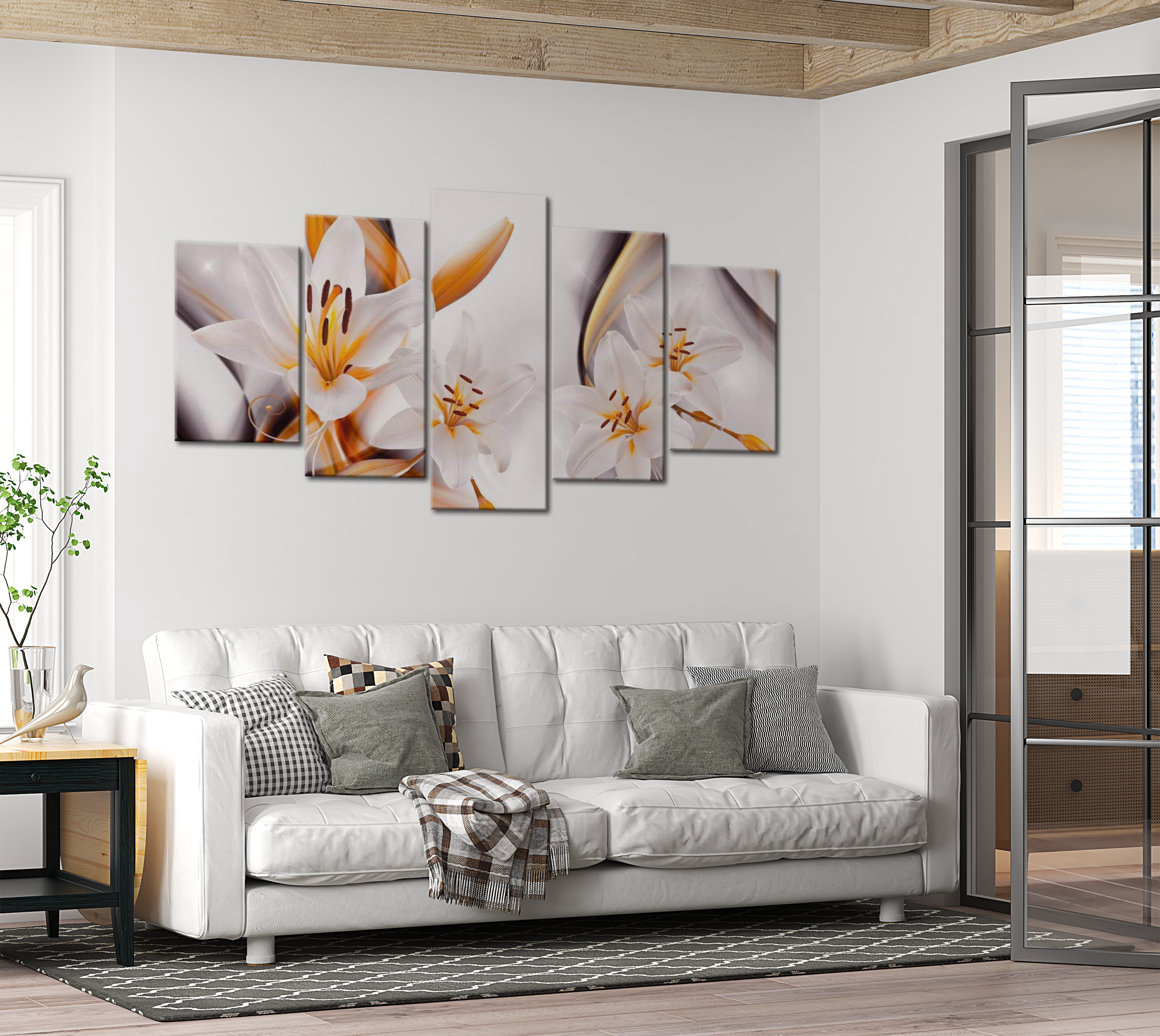 Stretched Canvas Floral Art - Lilium Regale 40"Wx20"H