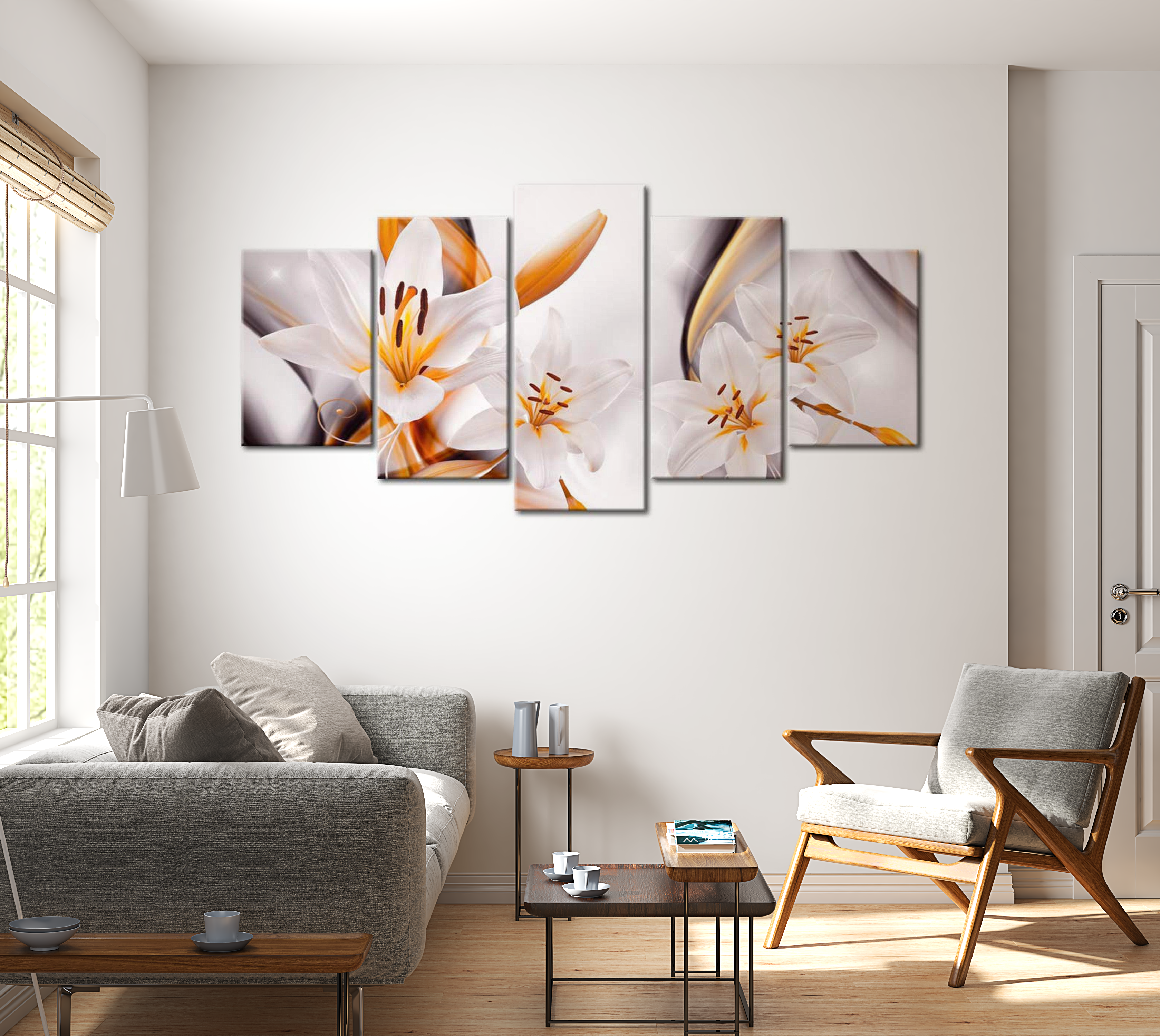 Stretched Canvas Floral Art - Lilium Regale 40"Wx20"H