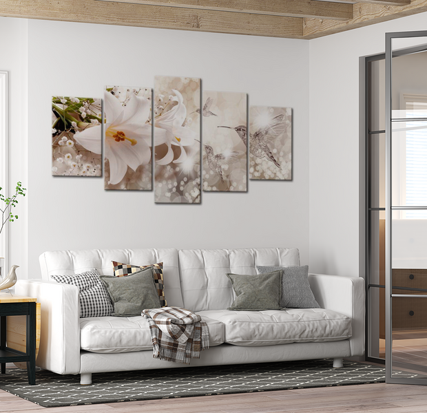 Floral Canvas Wall Art - Heavenly Garden - 5 Pieces