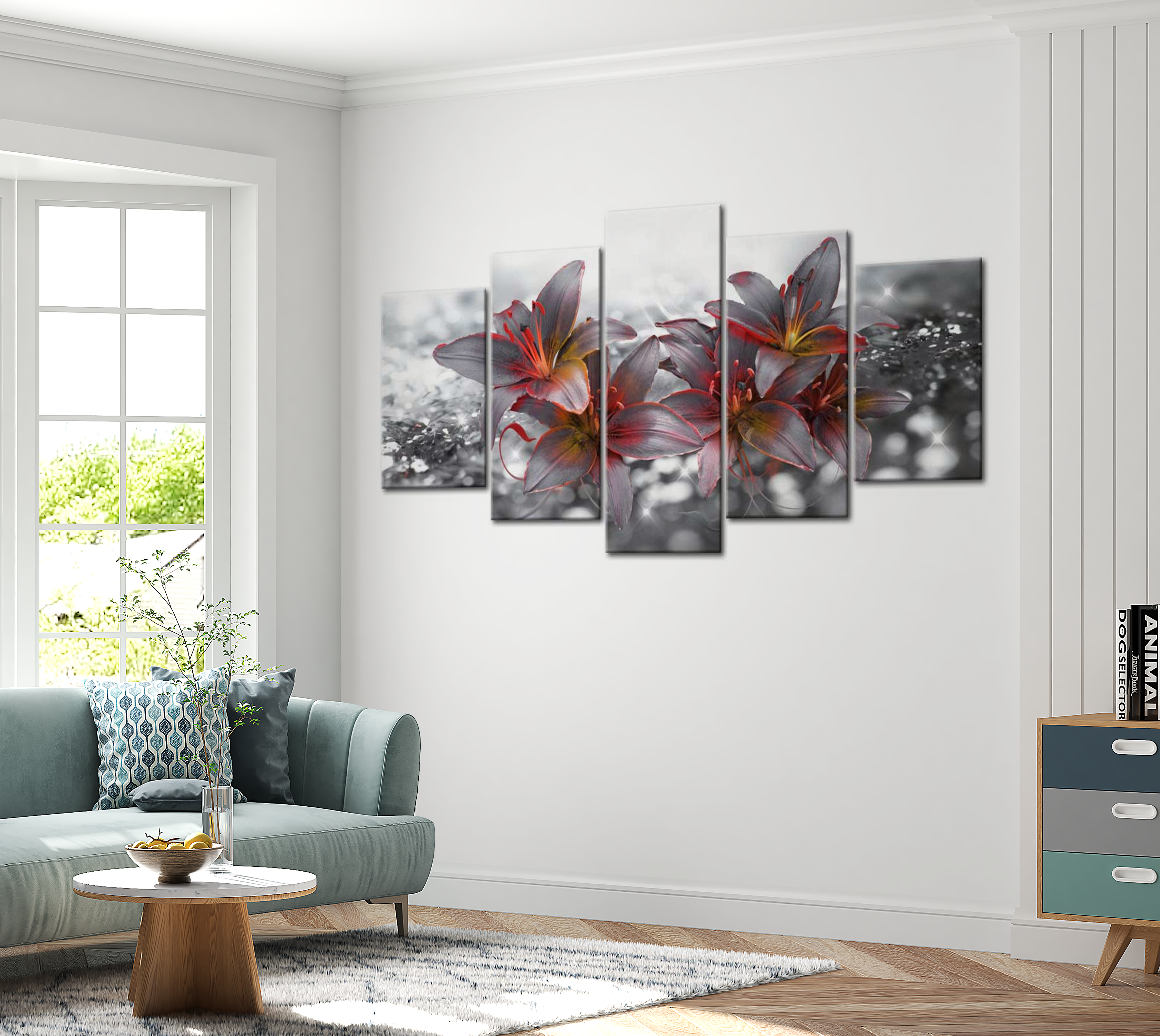 Stretched Canvas Floral Art - Kiss Of Fire 40"Wx20"H