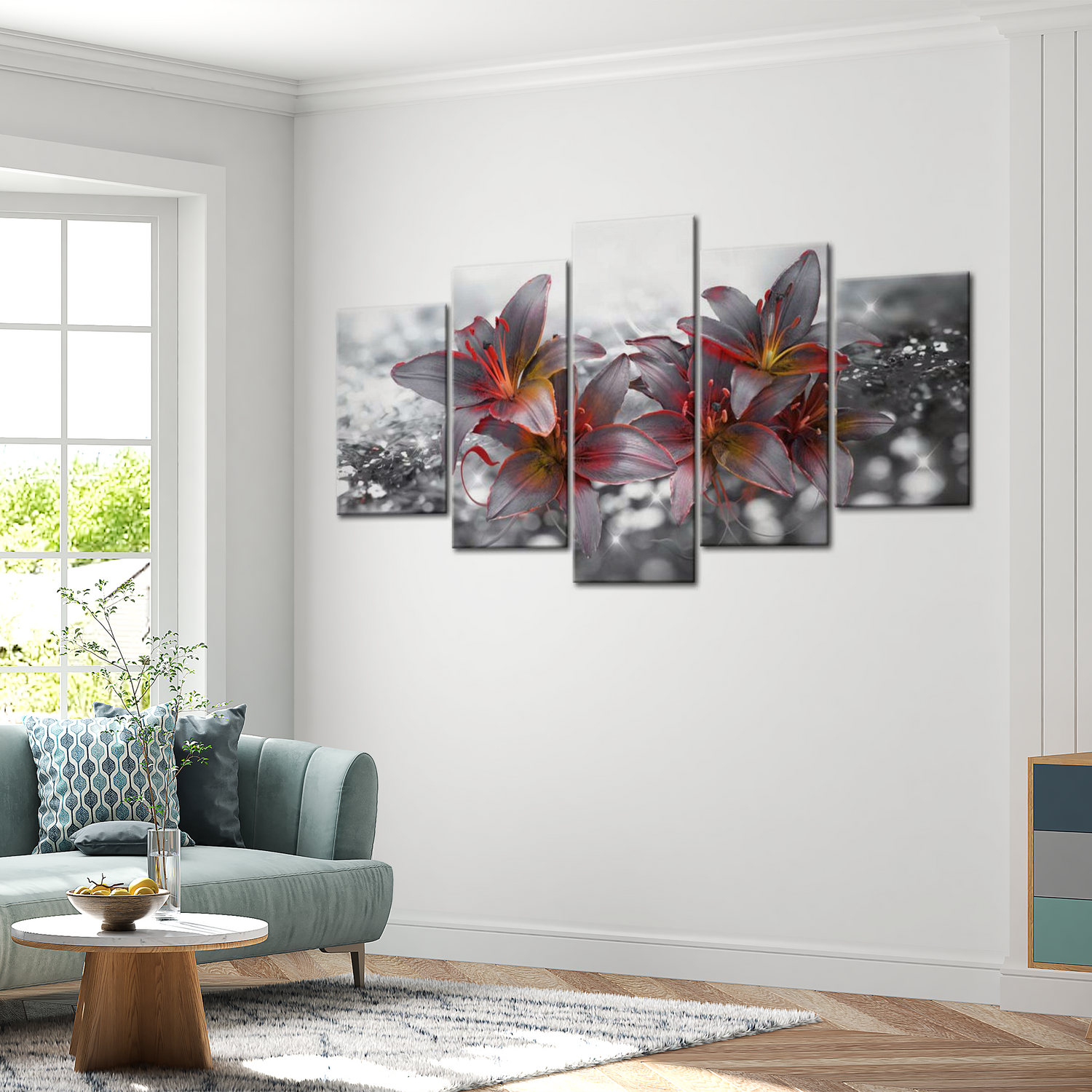Stretched Canvas Floral Art - Kiss Of Fire 40"Wx20"H