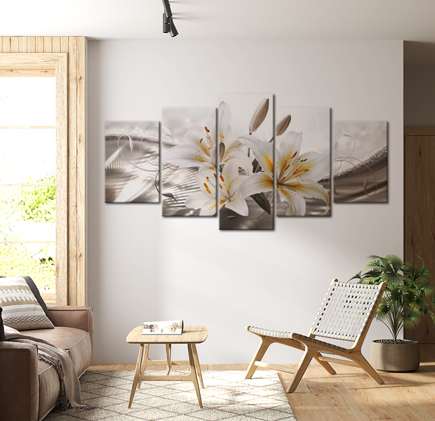 Floral Canvas Wall Art - Lily Elegance - 5 Pieces