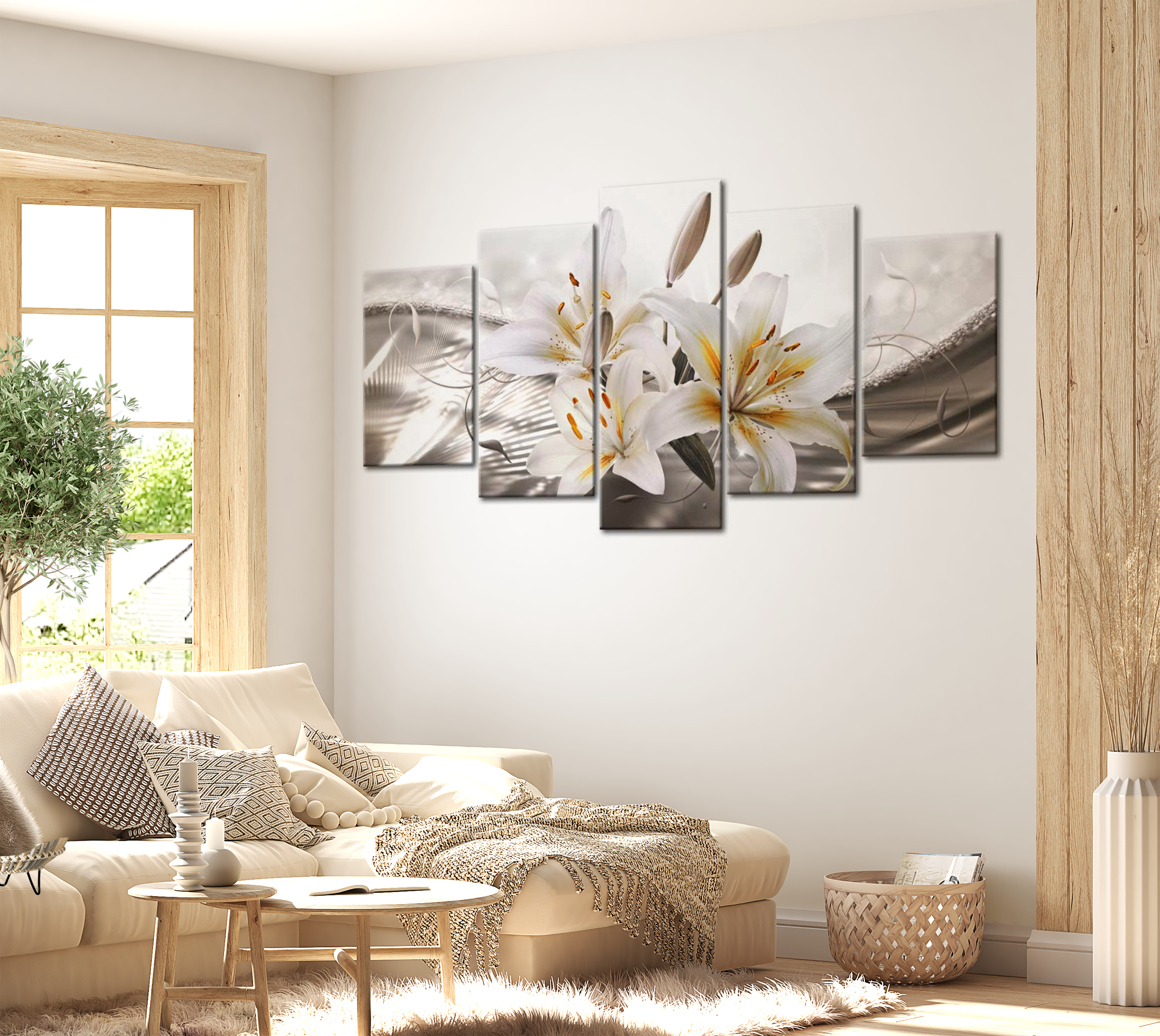 Stretched Canvas Floral Art - Ethereal Elegance 40"Wx20"H