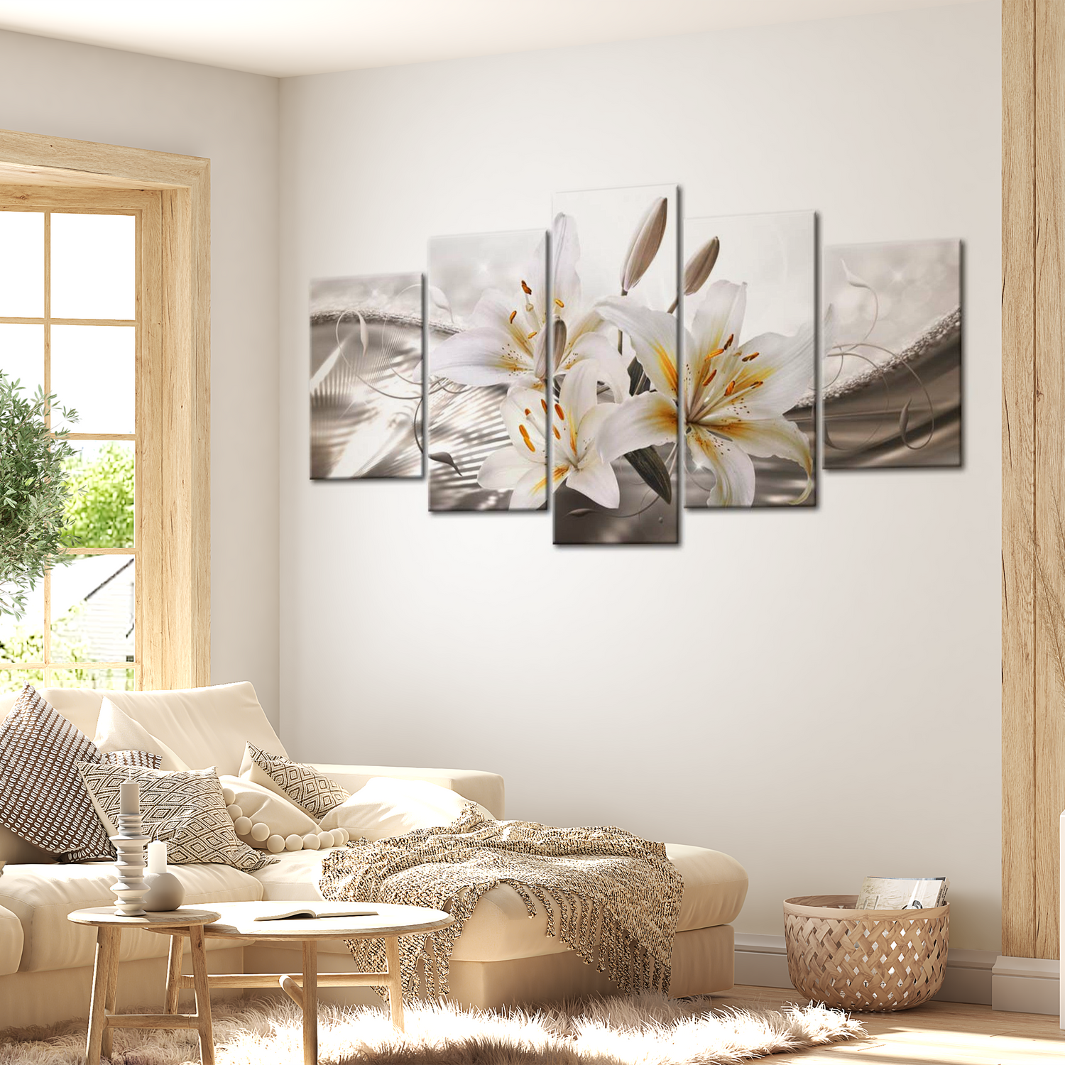 Stretched Canvas Floral Art - Ethereal Elegance 40"Wx20"H