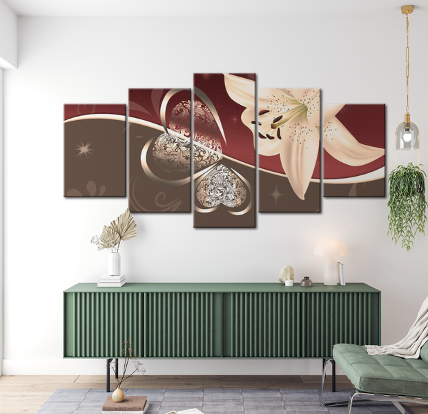 Floral Canvas Wall Art - Lily Love - 5 Pieces