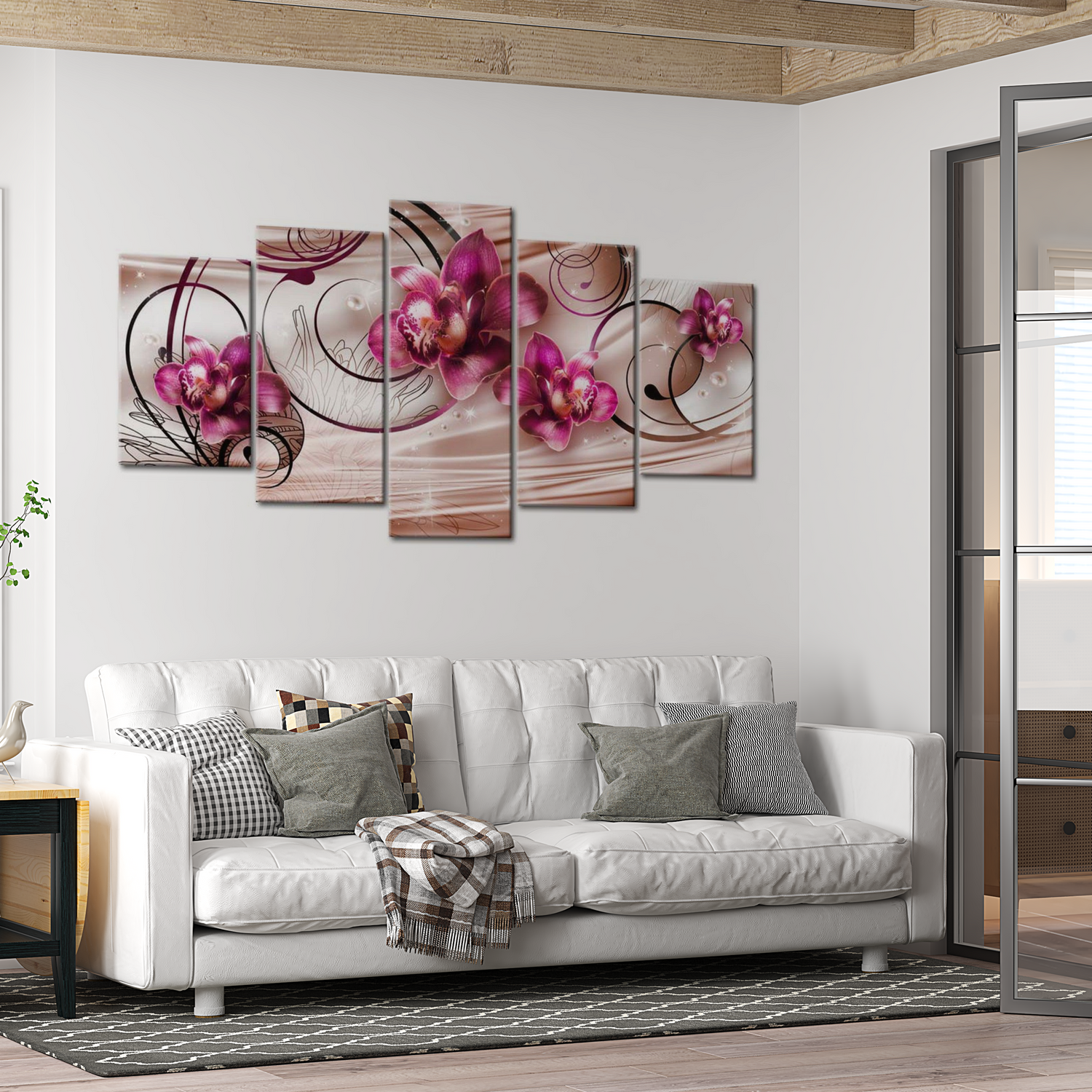 Stretched Canvas Floral Art - Pearl Dance 40"Wx20"H