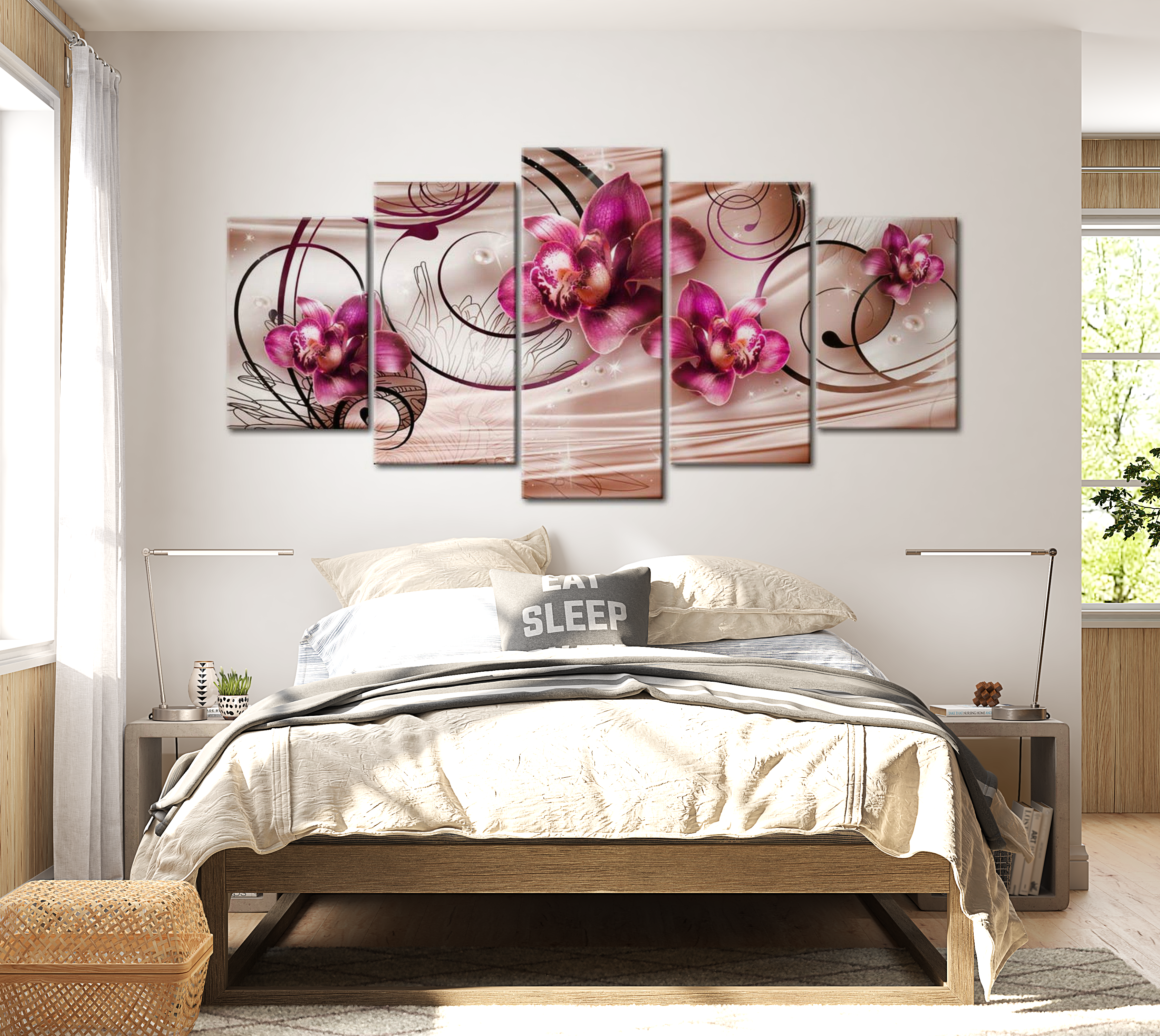 Stretched Canvas Floral Art - Pearl Dance 40"Wx20"H