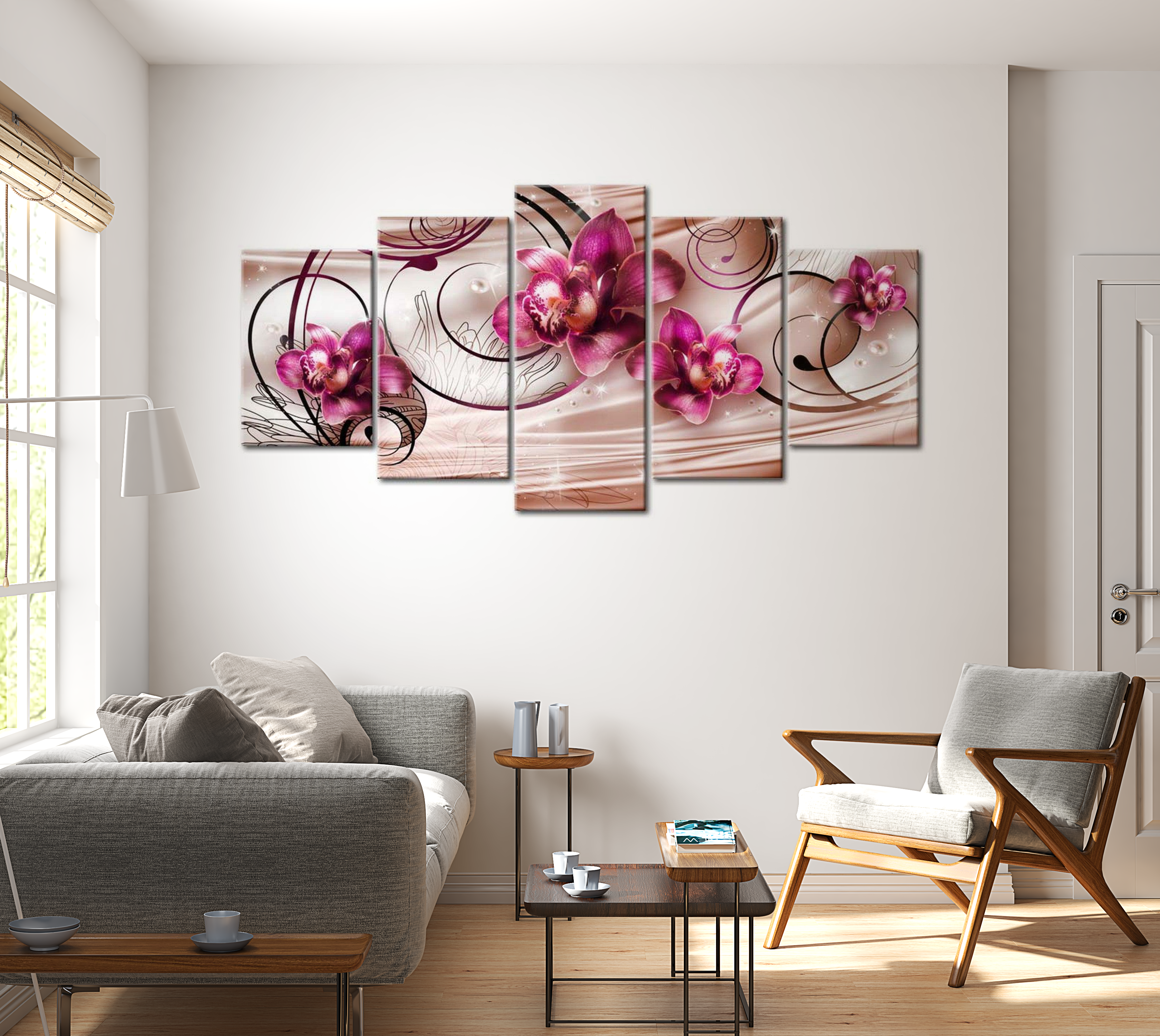 Stretched Canvas Floral Art - Pearl Dance 40"Wx20"H