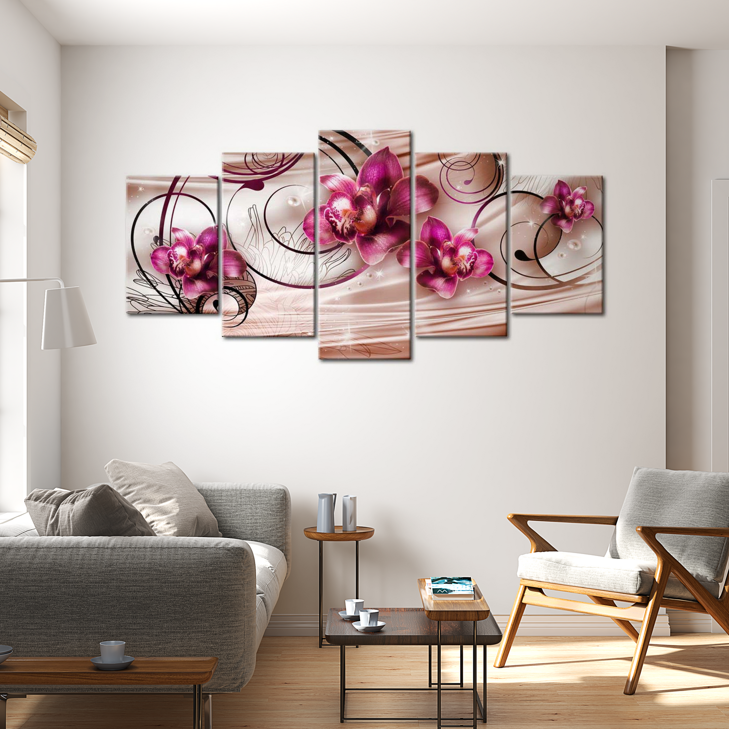 Stretched Canvas Floral Art - Pearl Dance 40"Wx20"H