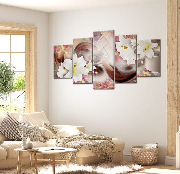 Floral Canvas Wall Art - Lily Summer Fantasy - 5 Pieces