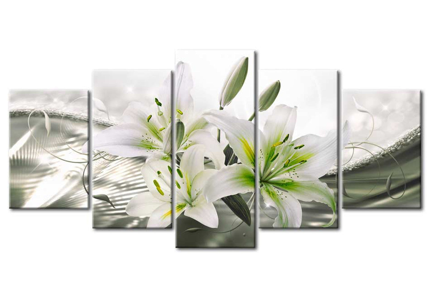 Floral Canvas Wall Art - Lily's Symphony - 5 Pieces