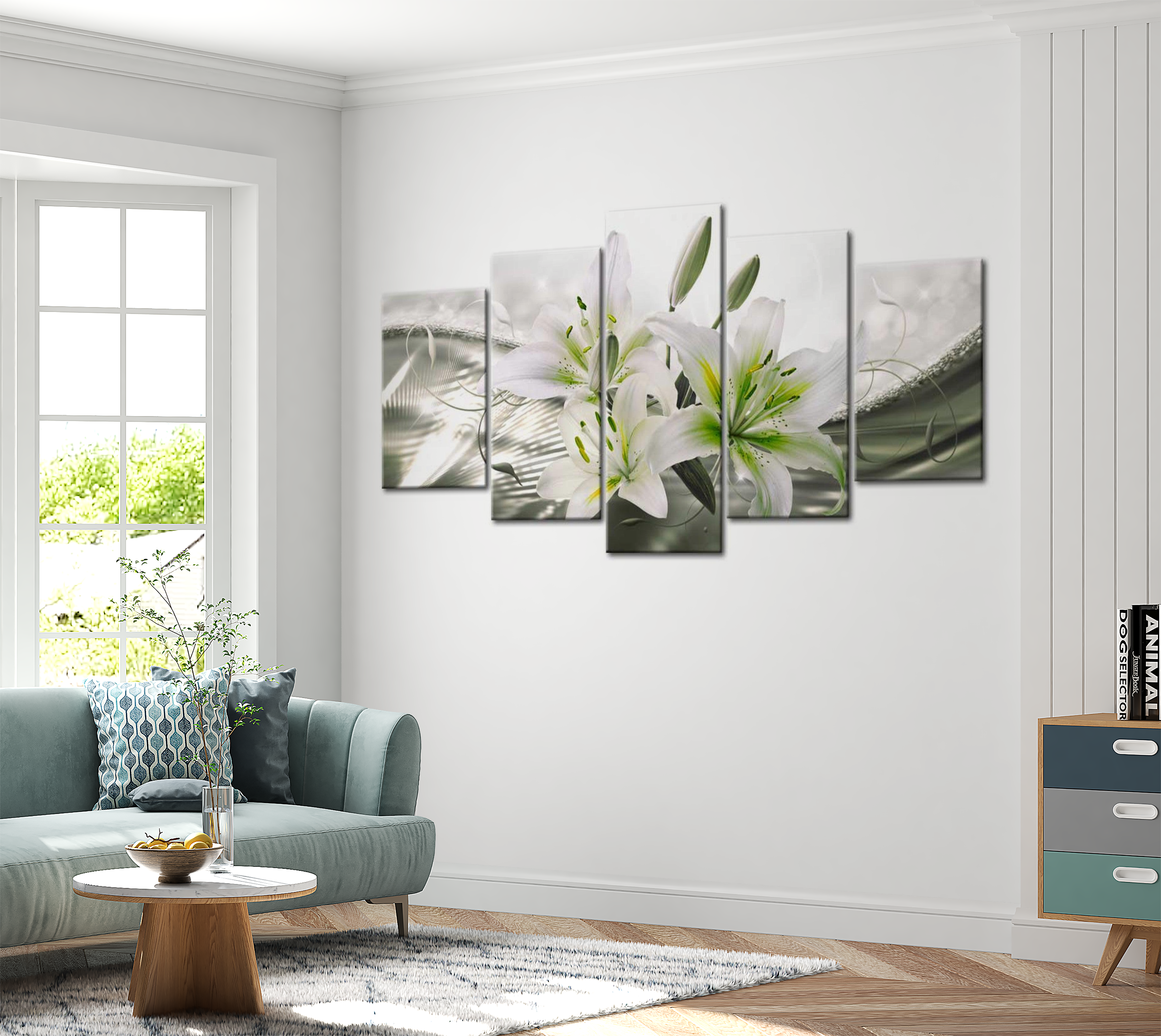 Floral Canvas Wall Art - Lily's Symphony - 5 Pieces