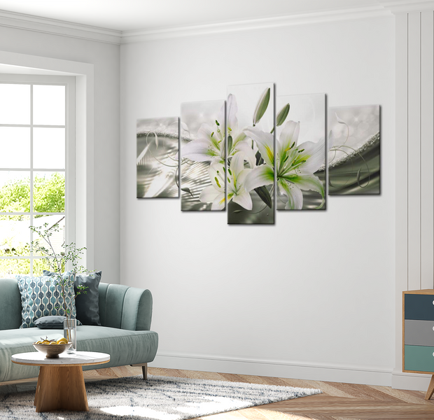 Floral Canvas Wall Art - Lily's Symphony - 5 Pieces