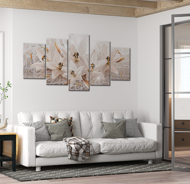 Floral Canvas Wall Art - Lily's Treasure - 5 Pieces