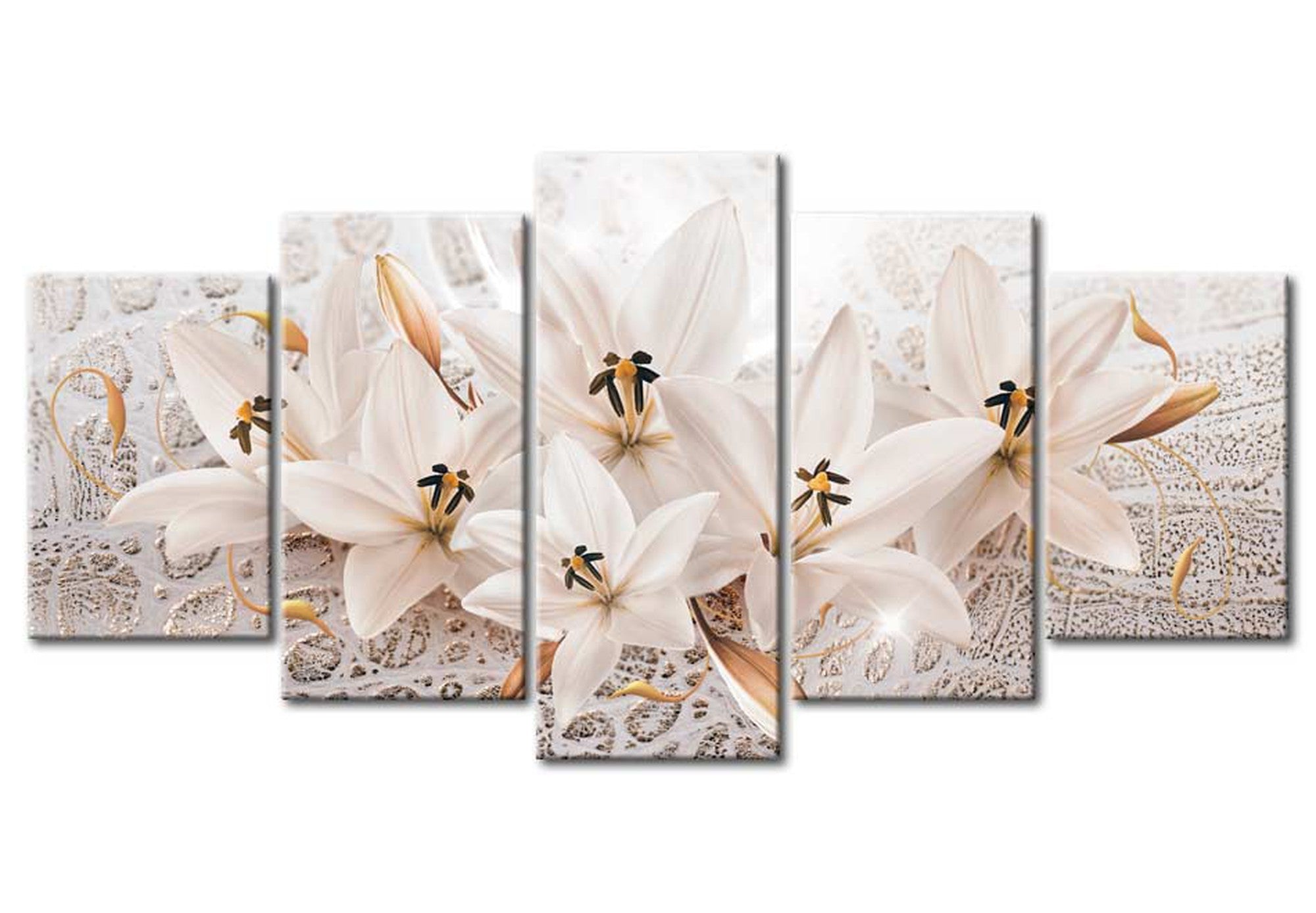 Floral Canvas Wall Art - Lily's Treasure - 5 Pieces