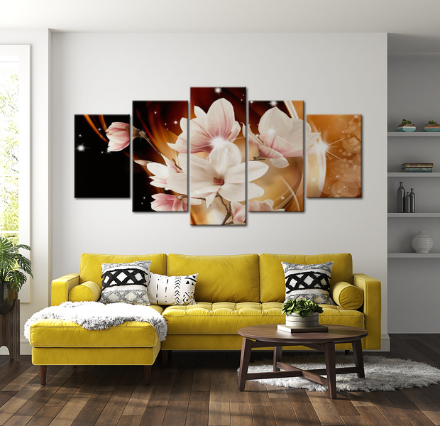 Floral Canvas Wall Art - Magnolia Dance - 5 Pieces