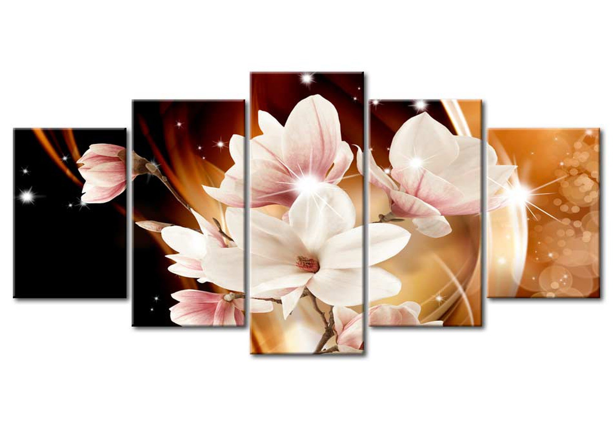 Floral Canvas Wall Art - Magnolia Dance - 5 Pieces