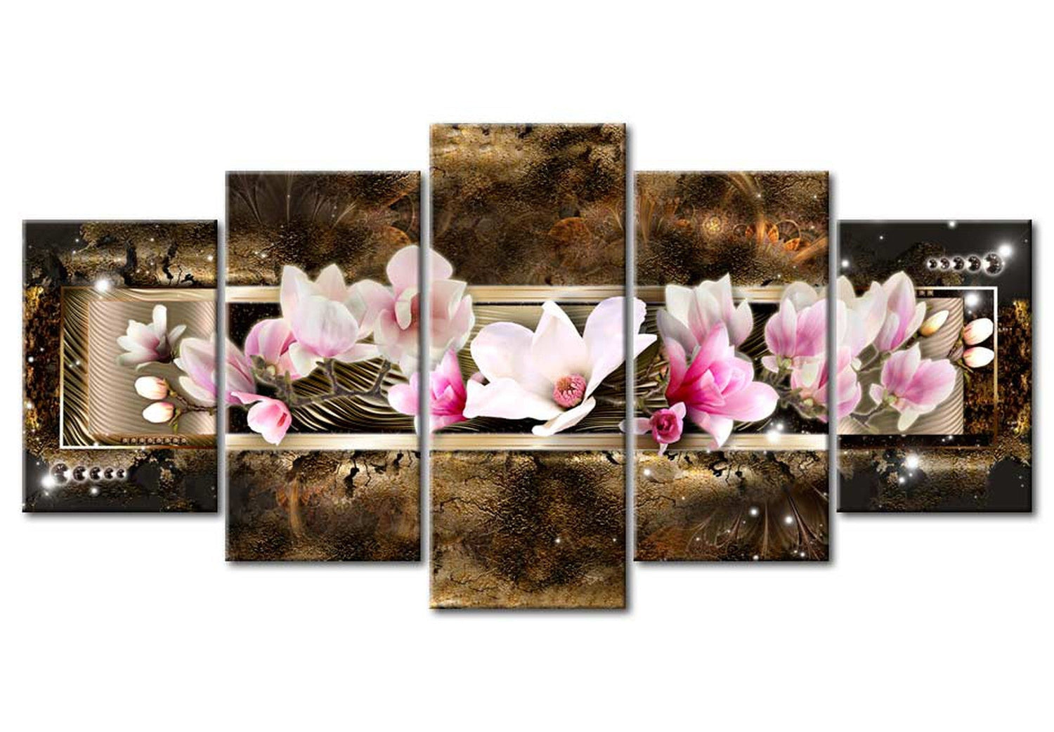 Floral Canvas Wall Art - Magnolia Dream - 5 Pieces