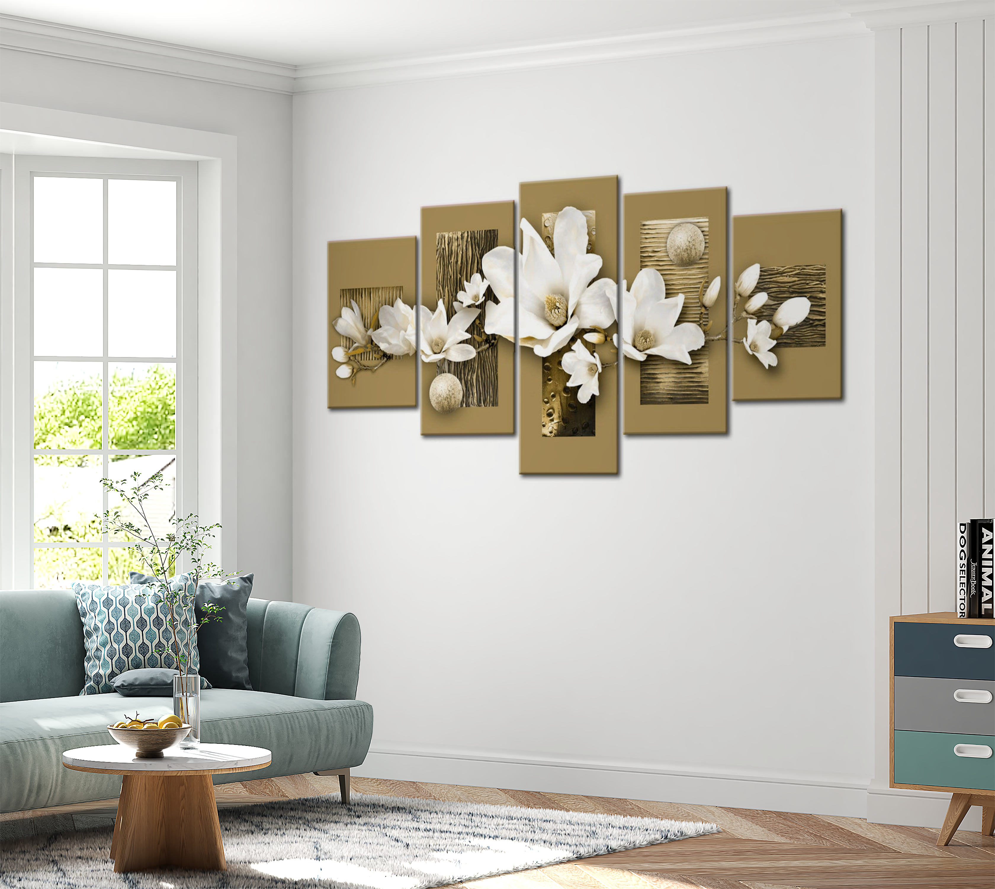 Stretched Canvas Floral Art - Magnolia Garden 40"Wx20"H