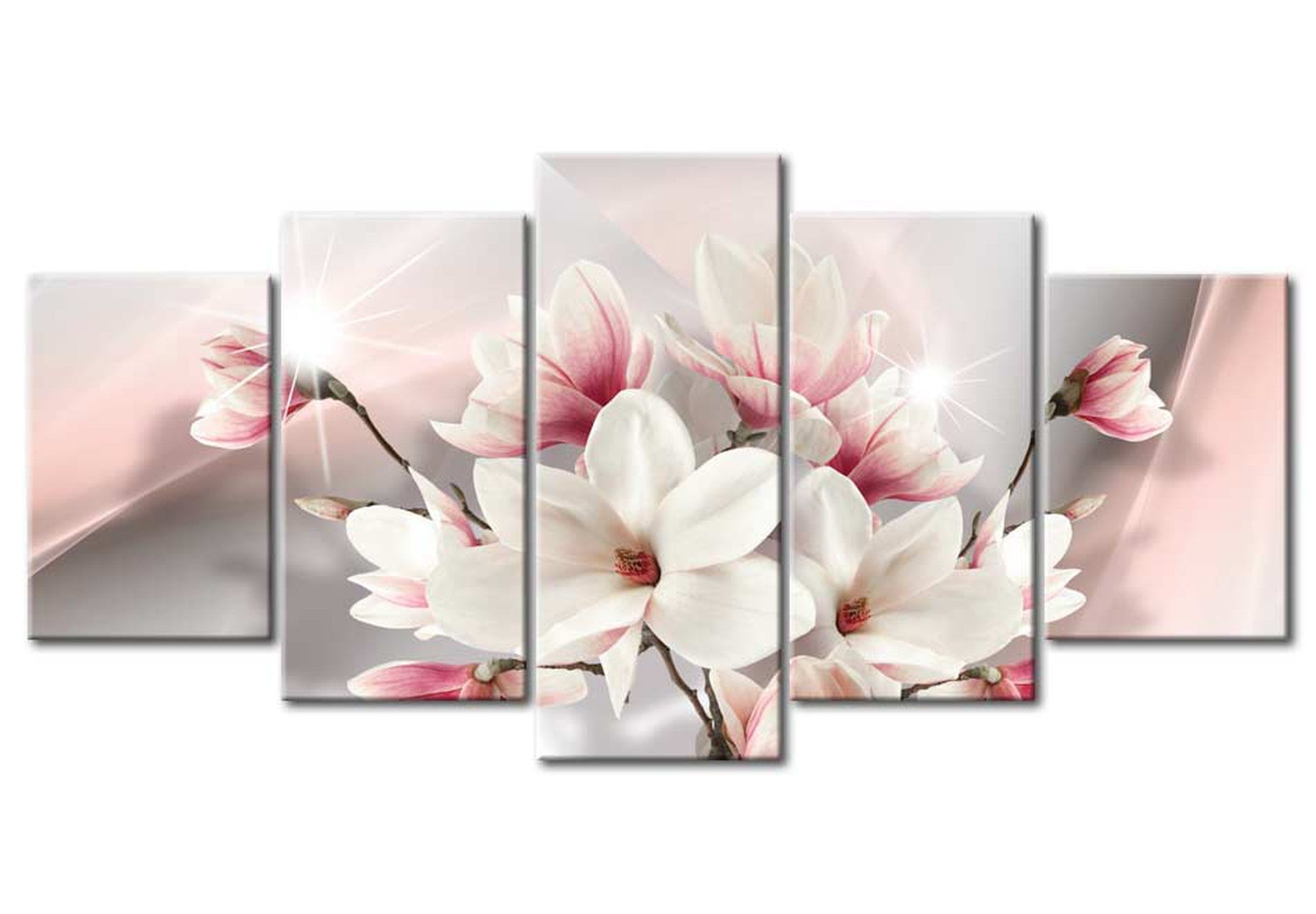 Floral Canvas Wall Art - Magnolia In Bloom - 5 Pieces