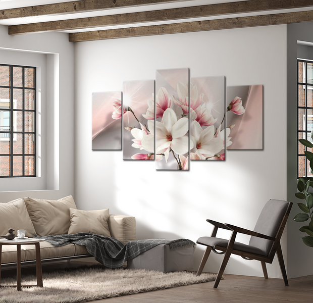 Floral Canvas Wall Art - Magnolia In Bloom - 5 Pieces