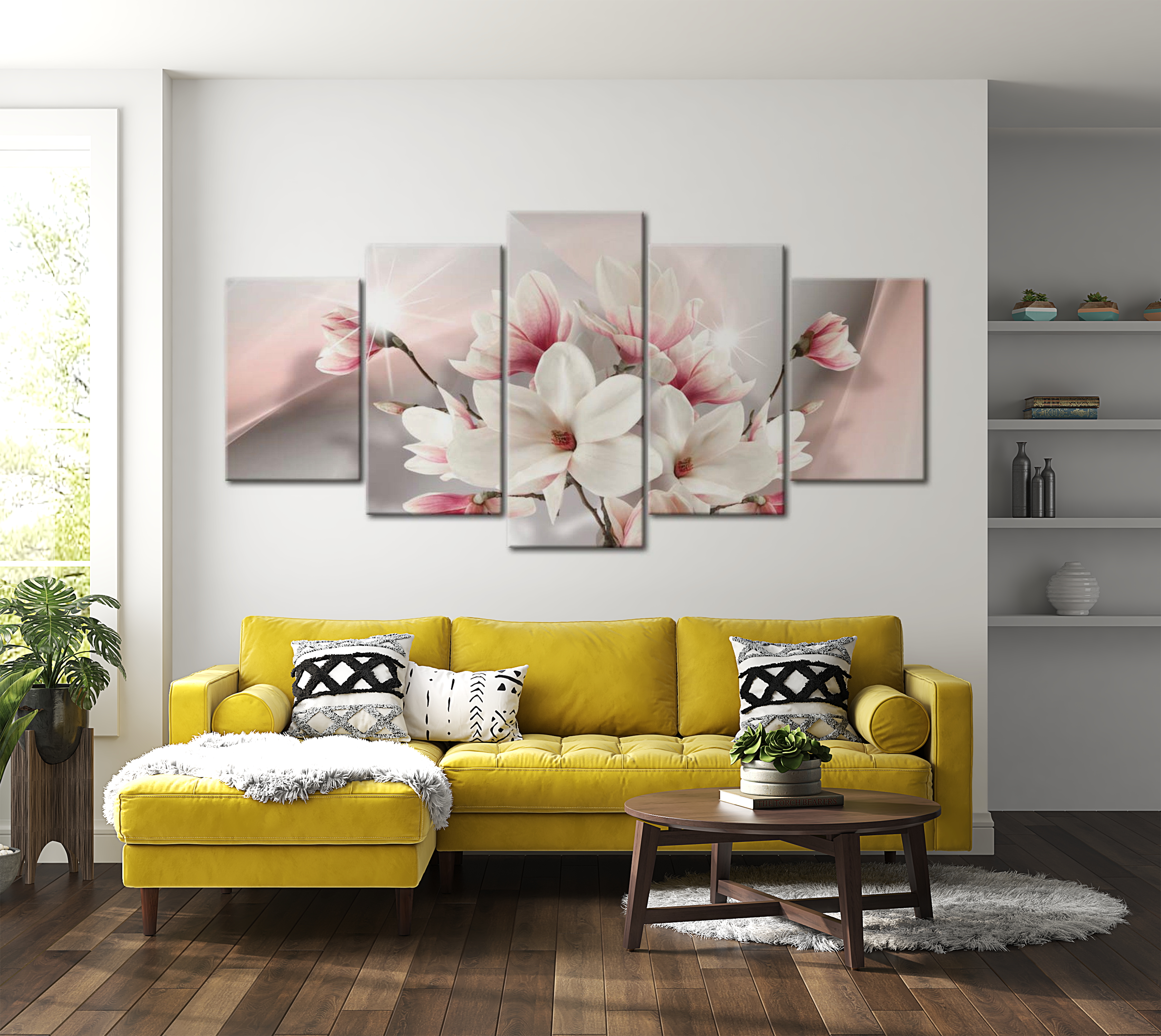 Stretched Canvas Floral Art - Magnolia In Bloom 40"Wx20"H