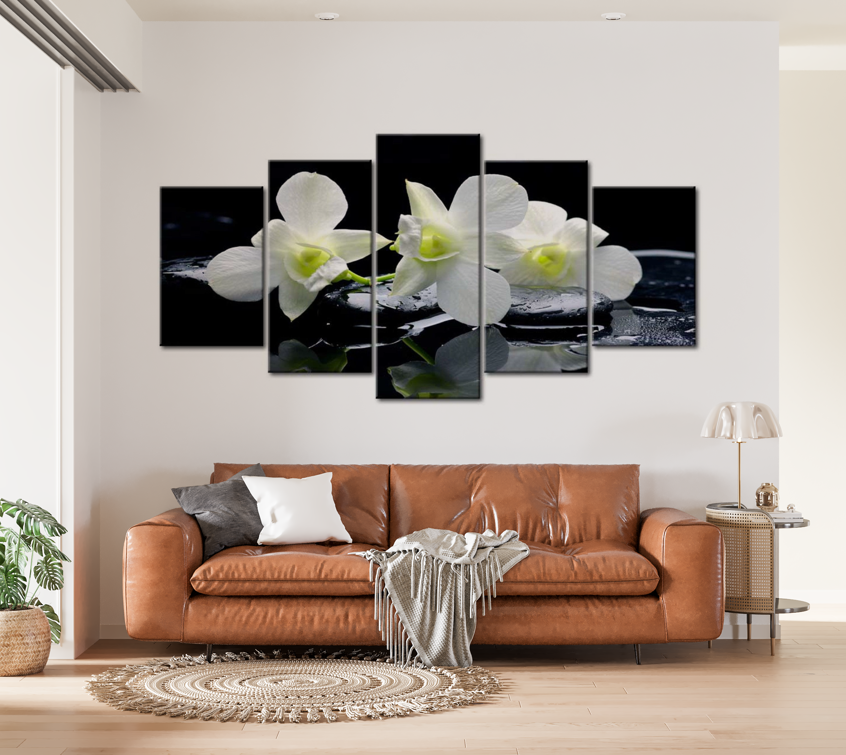 Stretched Canvas Floral Art - Melancholic Orchids 40"Wx20"H