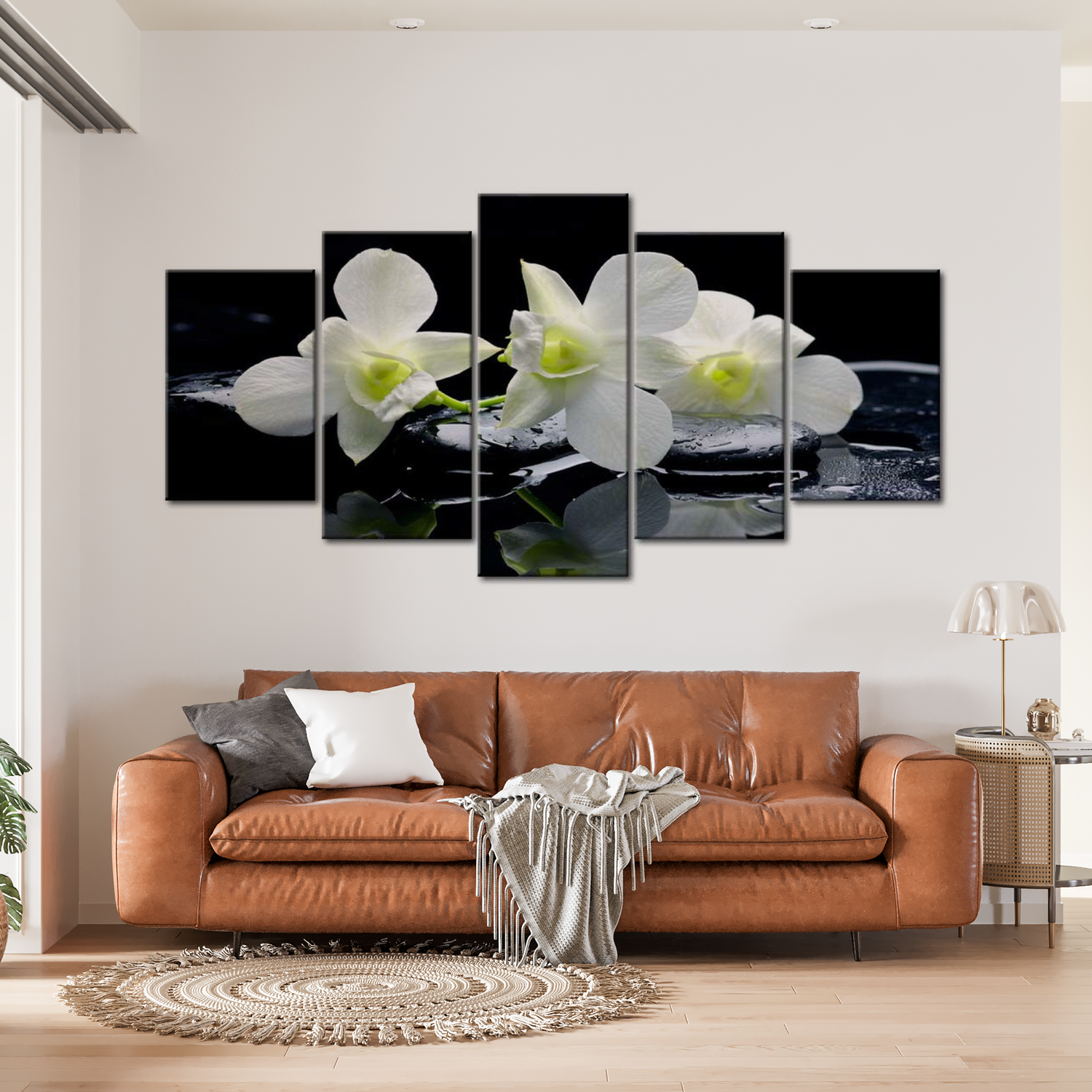 Stretched Canvas Floral Art - Melancholic Orchids 40"Wx20"H