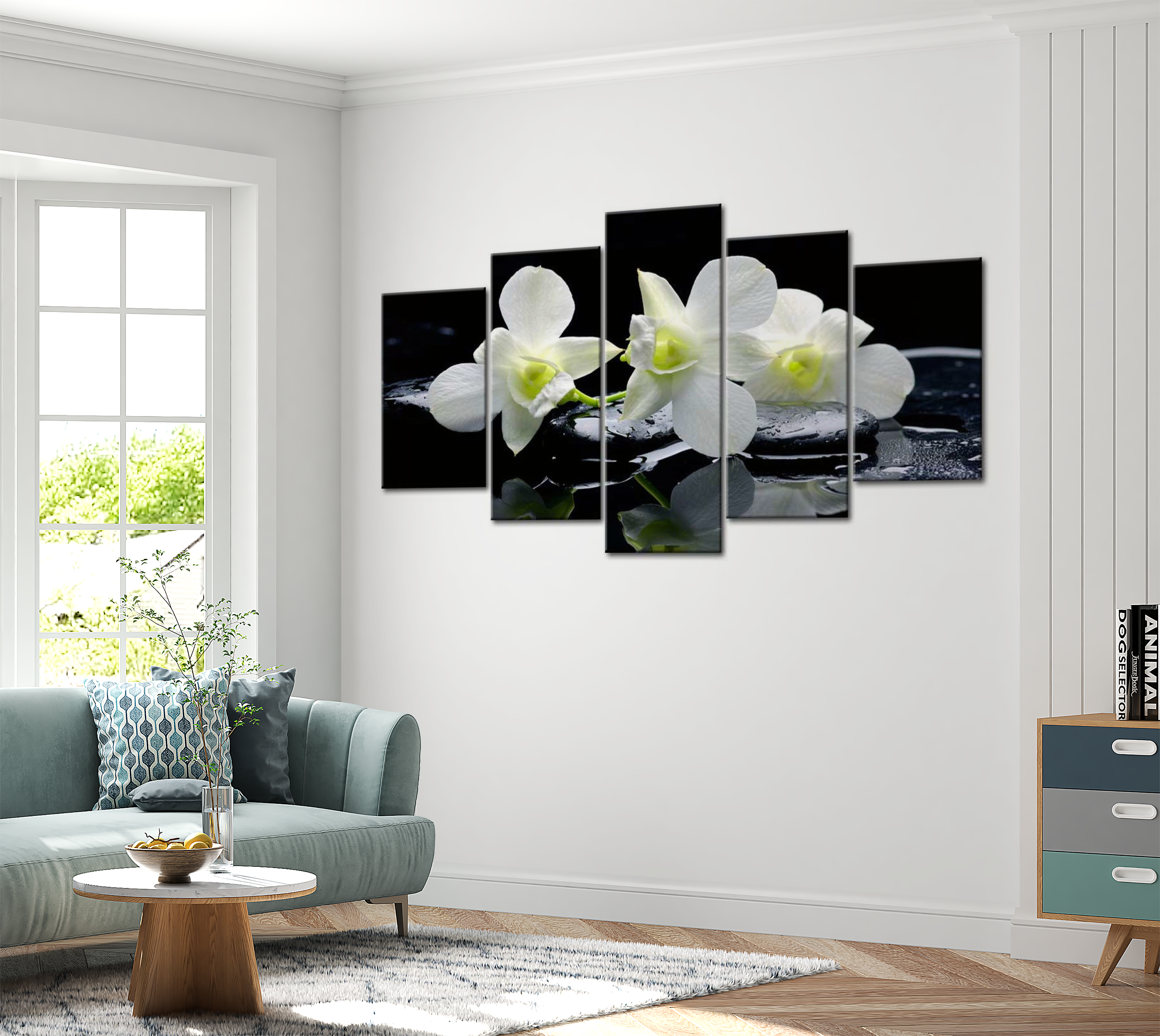 Stretched Canvas Floral Art - Melancholic Orchids 40"Wx20"H