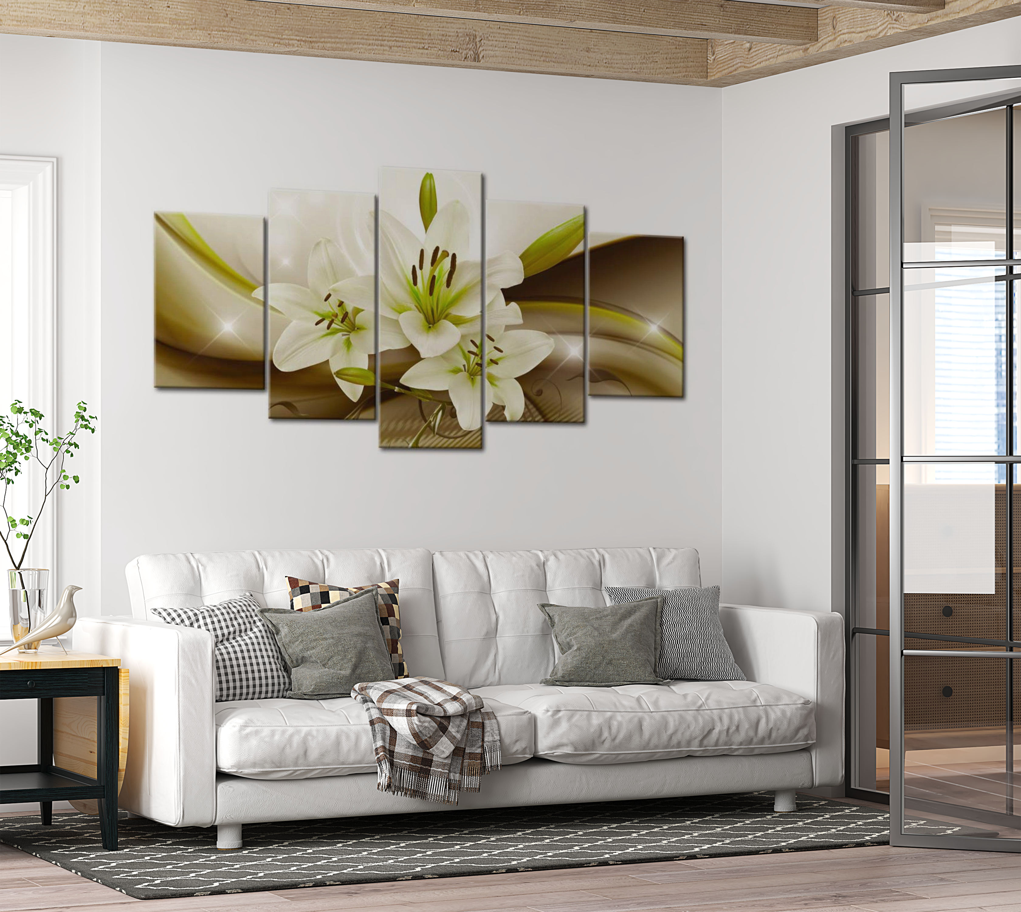 Floral Canvas Wall Art - Modern Liliy - 5 Pieces