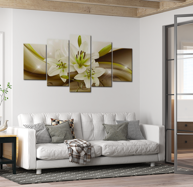 Floral Canvas Wall Art - Modern Liliy - 5 Pieces