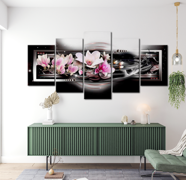 Floral Canvas Wall Art - Modern Magnolias - 5 Pieces