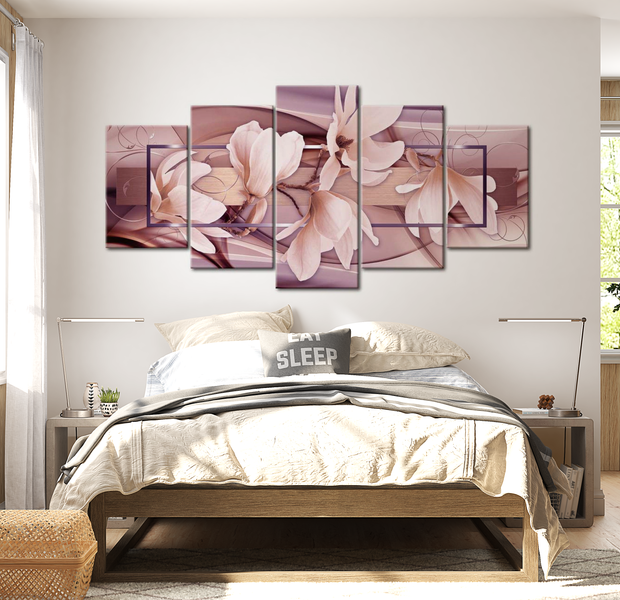 Floral Canvas Wall Art - Moody Flowers - 5 Pieces